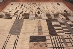 Nazmiyal Collection Primitive Motifs Modern Folk Art Rug. 14 ft x 18 ft