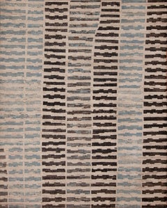 Collection Nazmiyal, motif tribal primitif géométrique moderne 9'5" x 12'