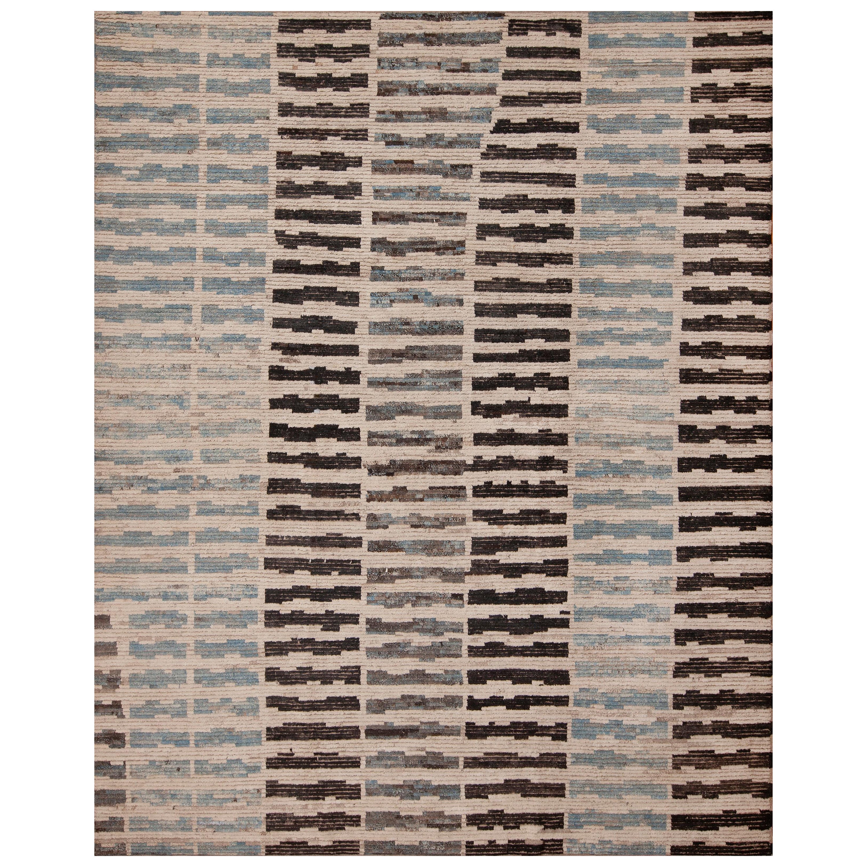 Nazmiyal Collection Tappeto moderno dal design geometrico tribale primitivo 9'5" x 12'