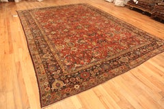 Red Antique Persian Sultanabad Rug. 10 ft x 14 ft