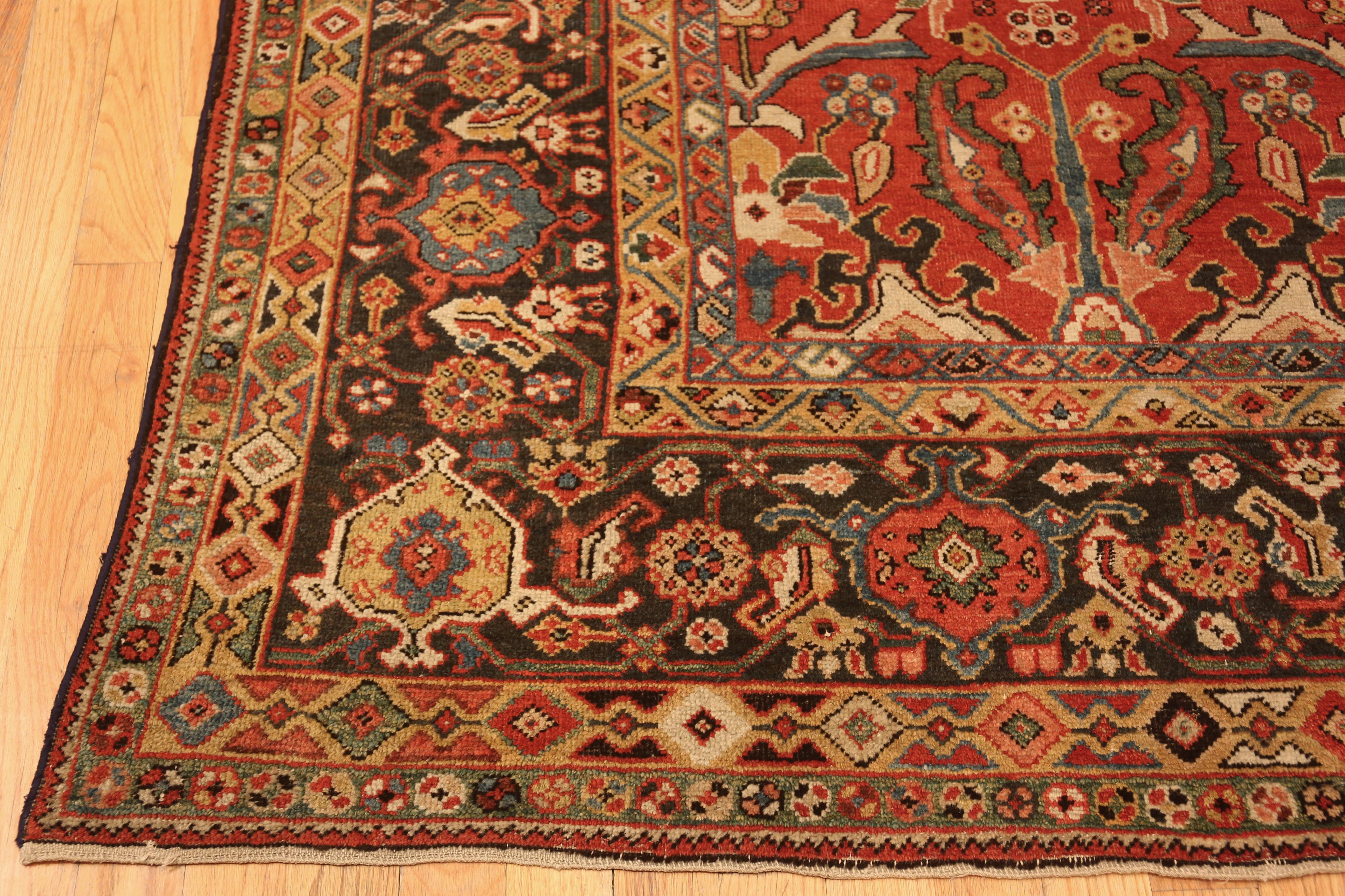Red Antique Persian Sultanabad Rug. 10 ft x 14 ft In Good Condition For Sale In New York, NY