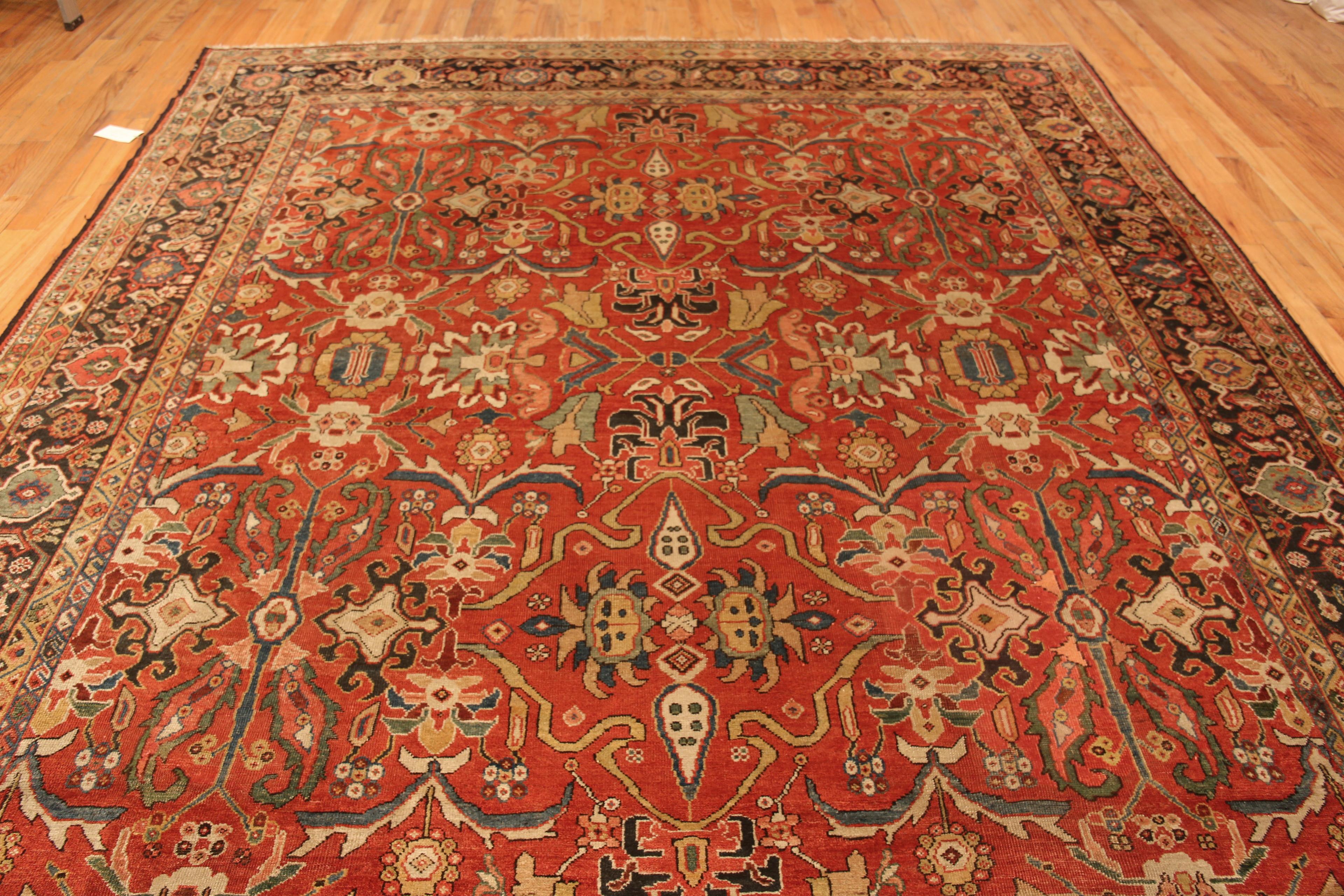 20th Century Red Antique Persian Sultanabad Rug. 10 ft x 14 ft For Sale