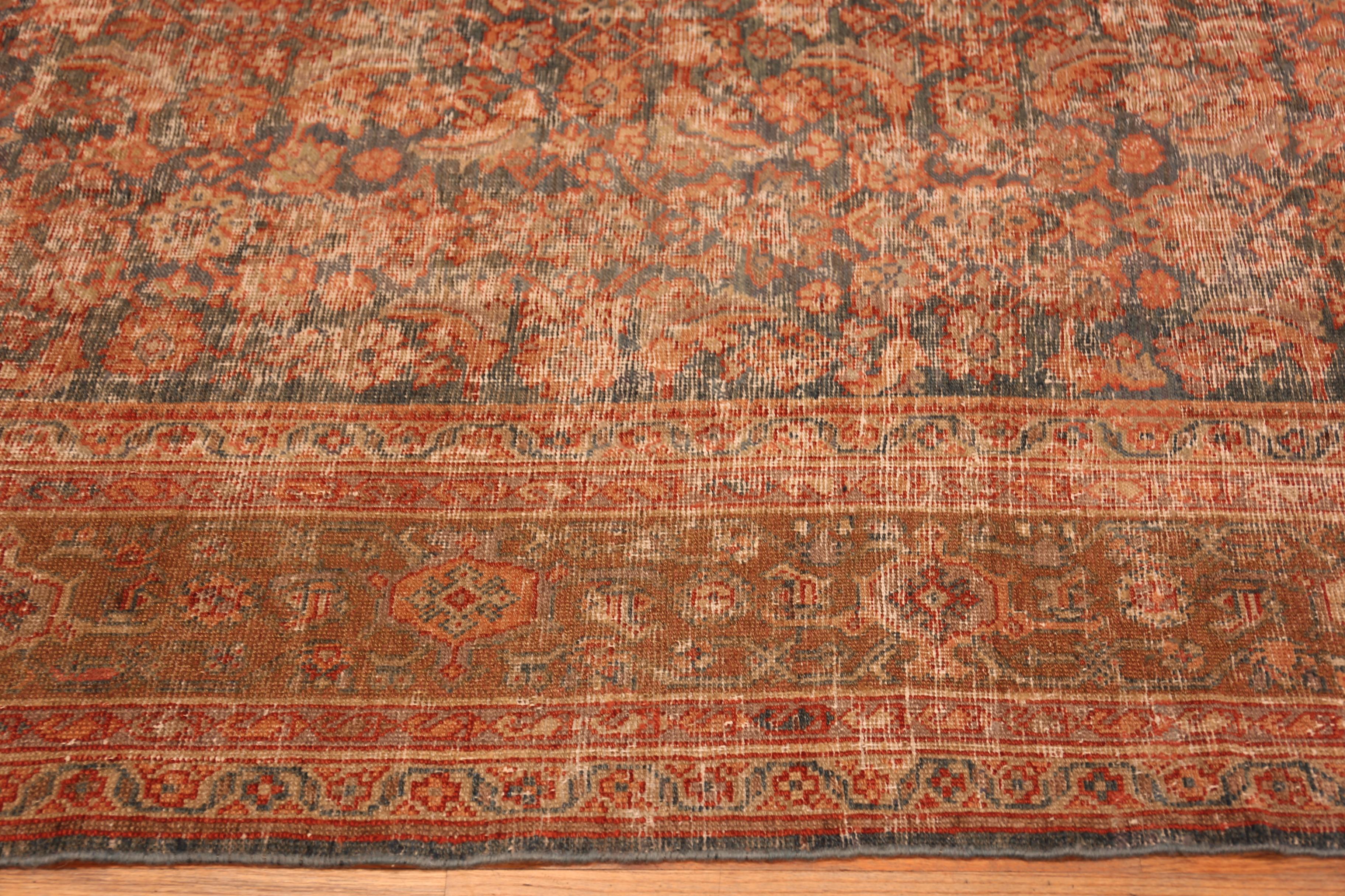 20th Century Nazmiyal Collection Rust Floral Antique Persian Mahal Rug 10' 3