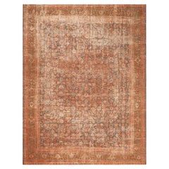 Nazmiyal Collection Rust Floral Antique Persian Mahal Rug 10' 3" x 13' 5"