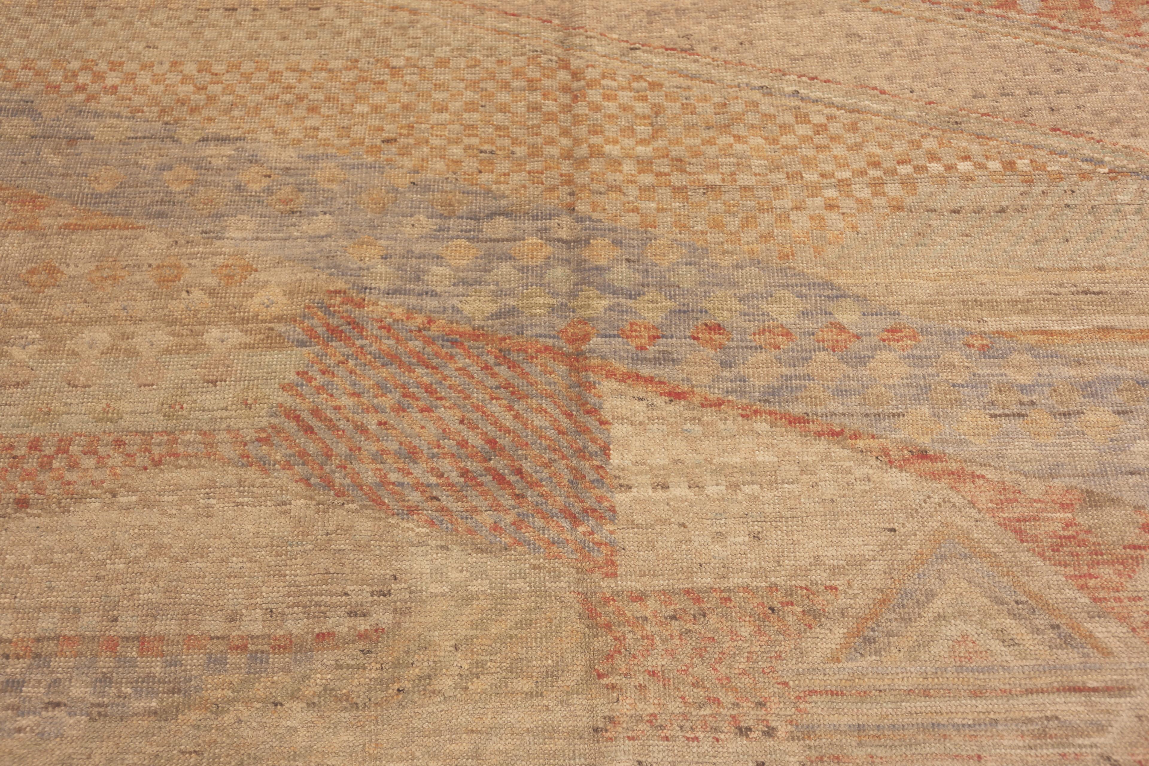 Hand-Knotted Nazmiyal Collection Rust Tones Modern Moroccan Rug. 5 ft 9 in x 7 ft 9 in