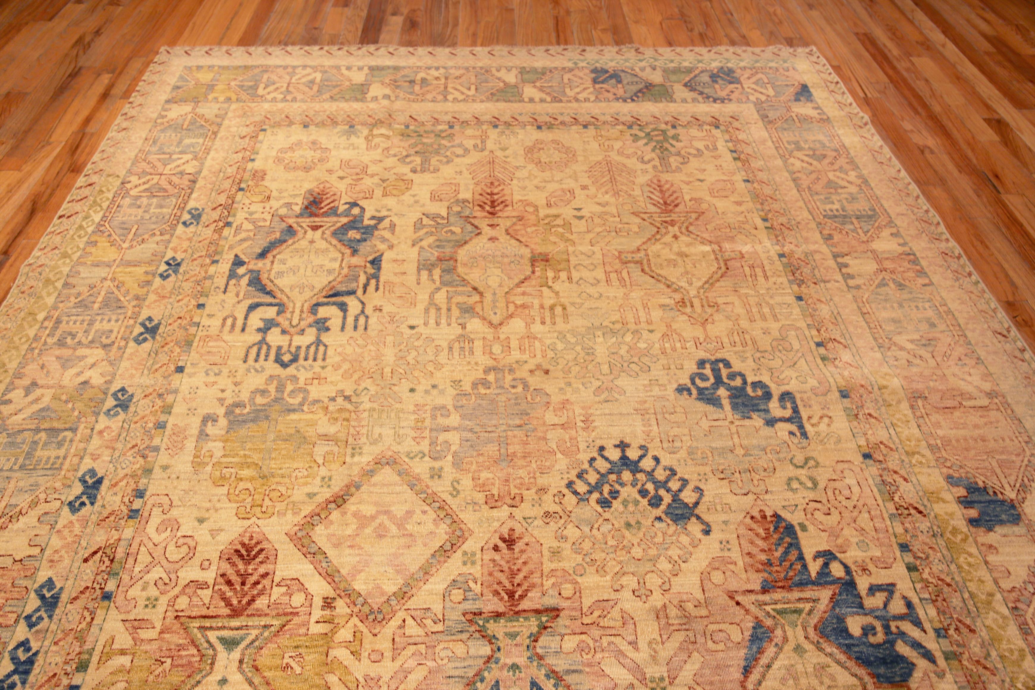 Hand-Knotted Nazmiyal Collection Rustic Geometric Tribal Design Modern Rug 9'1