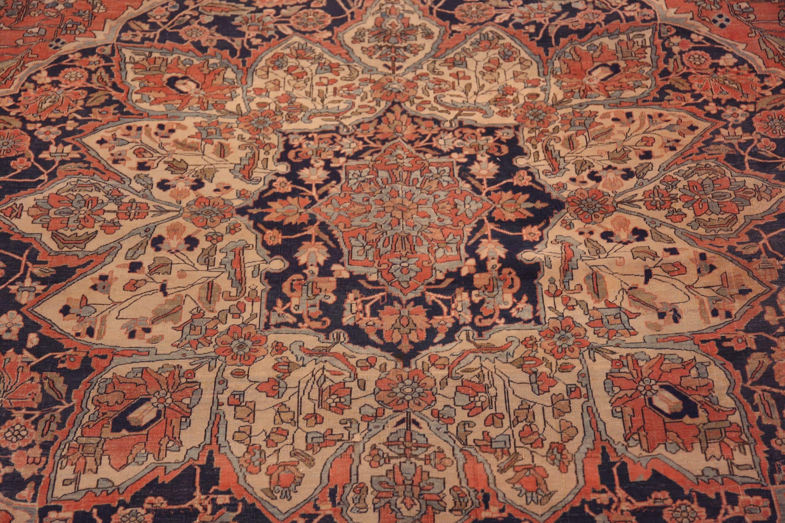 Annodato a mano Collection'S Tappeto rustico grande Kashan Mohtashem 10 ft 4 in x 15 ft 8 in in vendita