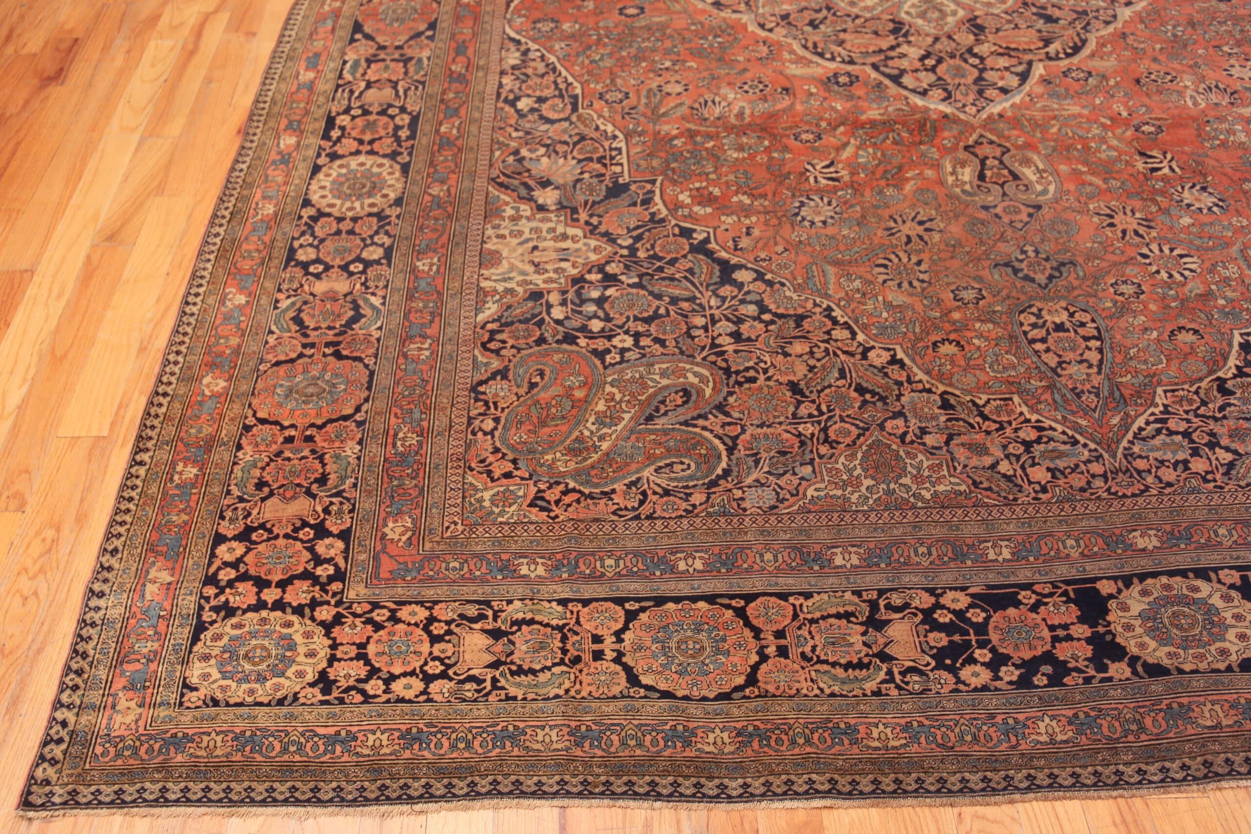 Lana Collection'S Tappeto rustico grande Kashan Mohtashem 10 ft 4 in x 15 ft 8 in in vendita