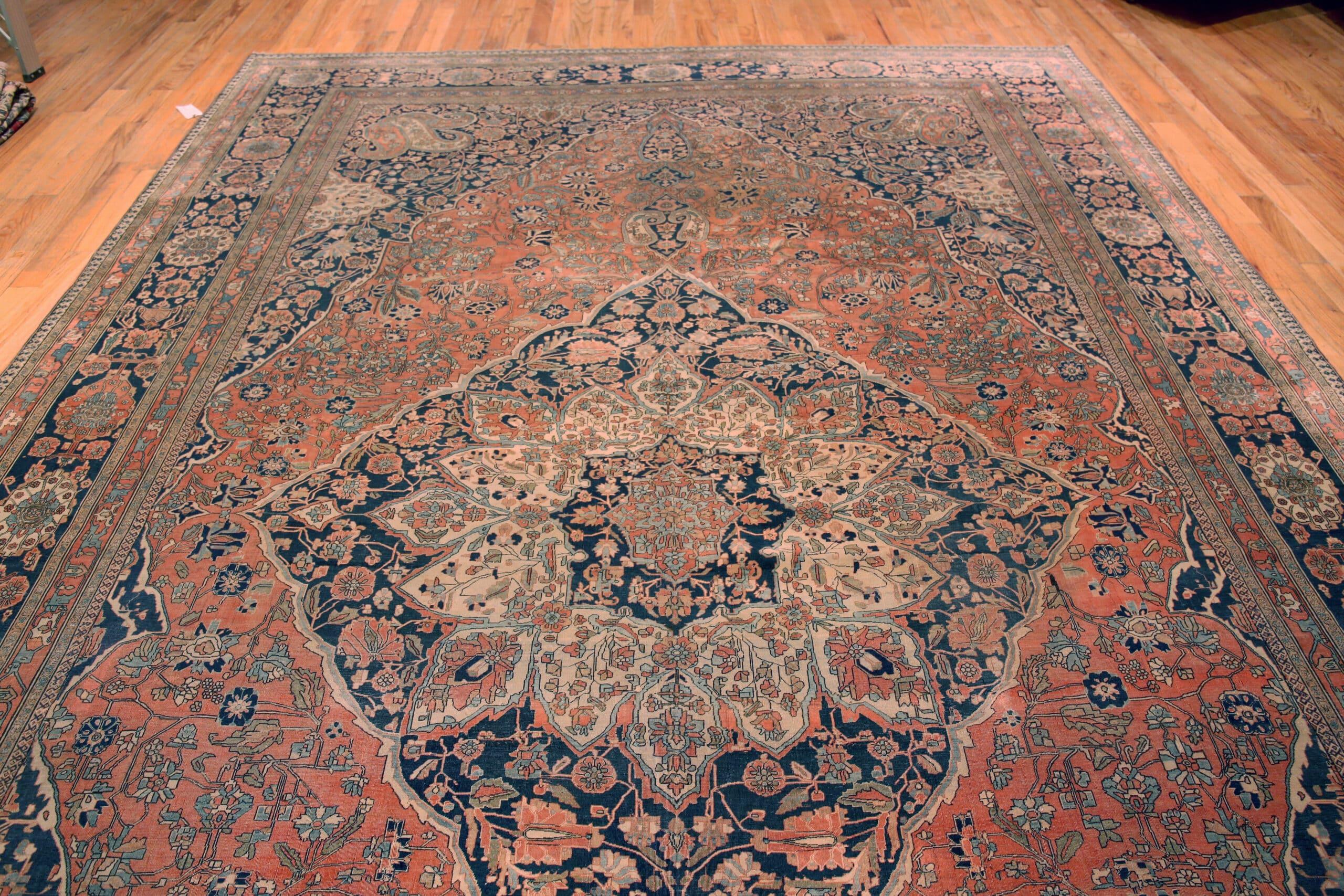 Collection'S Tappeto rustico grande Kashan Mohtashem 10 ft 4 in x 15 ft 8 in in vendita 1