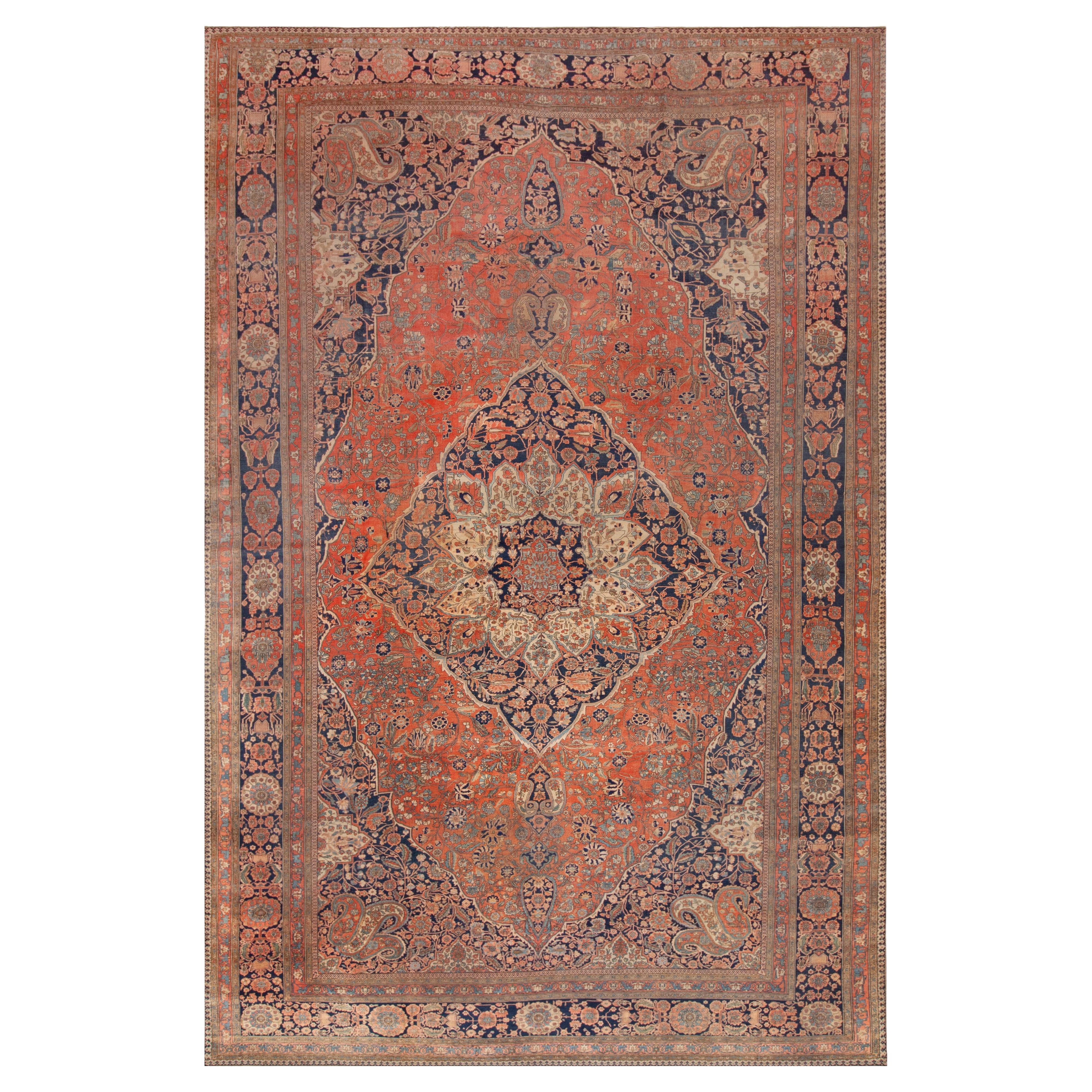 Collection'S Tappeto rustico grande Kashan Mohtashem 10 ft 4 in x 15 ft 8 in