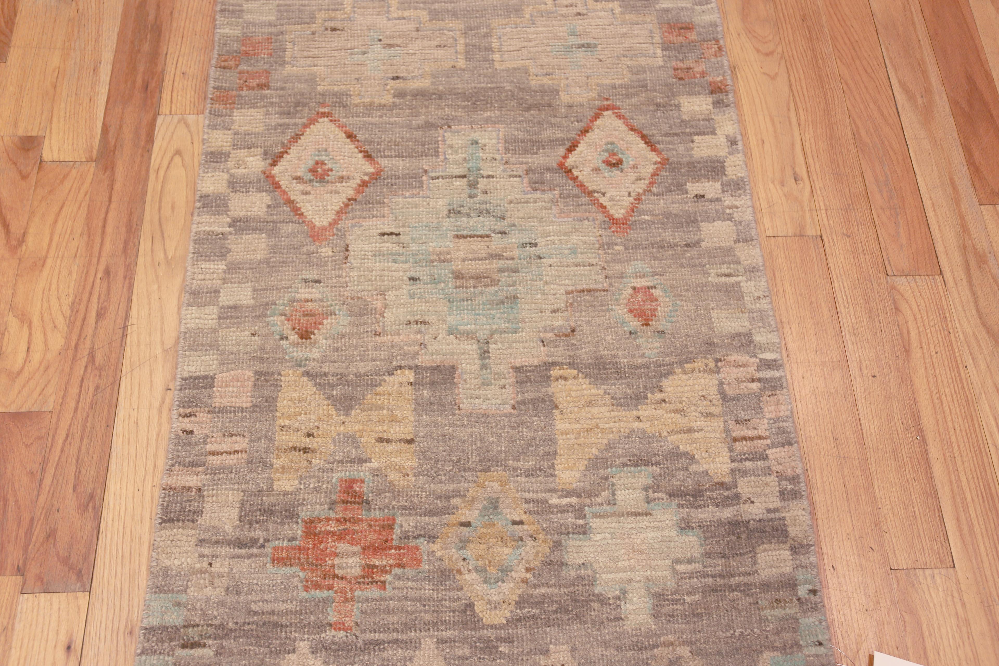 Central Asian Nazmiyal Collection Rustic Tribal Design Hallway Runner Rug 2'8