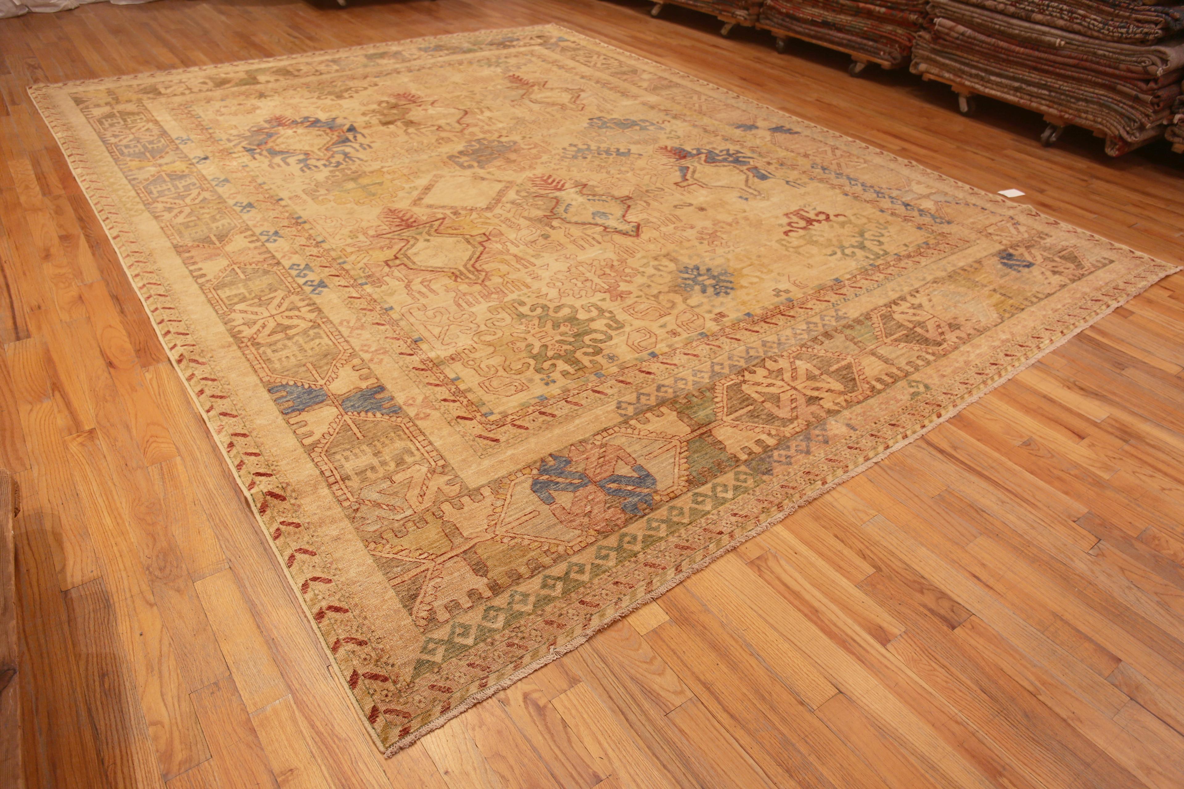 Charming Rustic Large Scale Tribal Geometric Design Modern Area Rug, Country of origin: Central Asia, Circa date: Modern Rugs