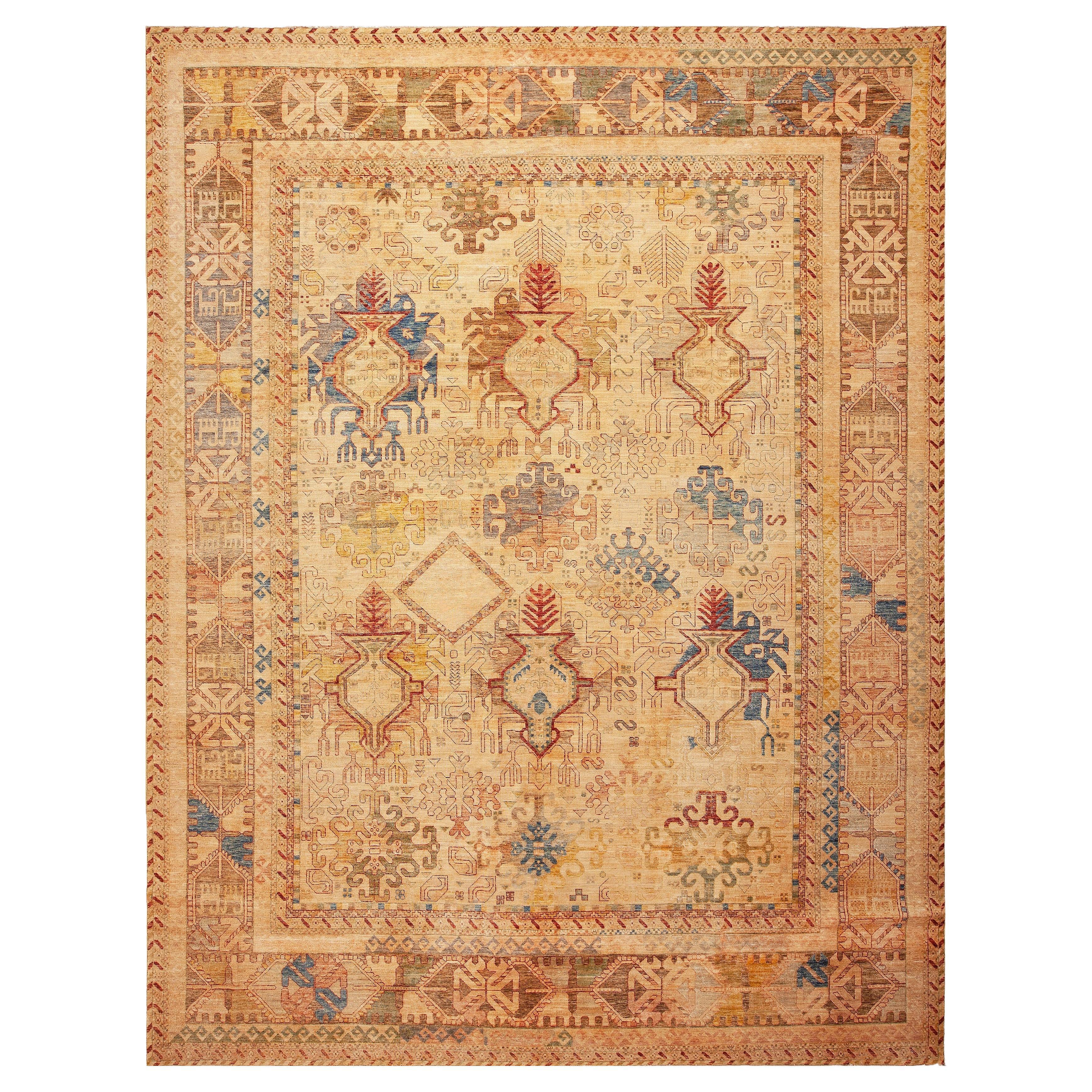 Collection Nazmiyal, design tribal et géométrique rustique, tapis moderne 11'11" x 15'6"
