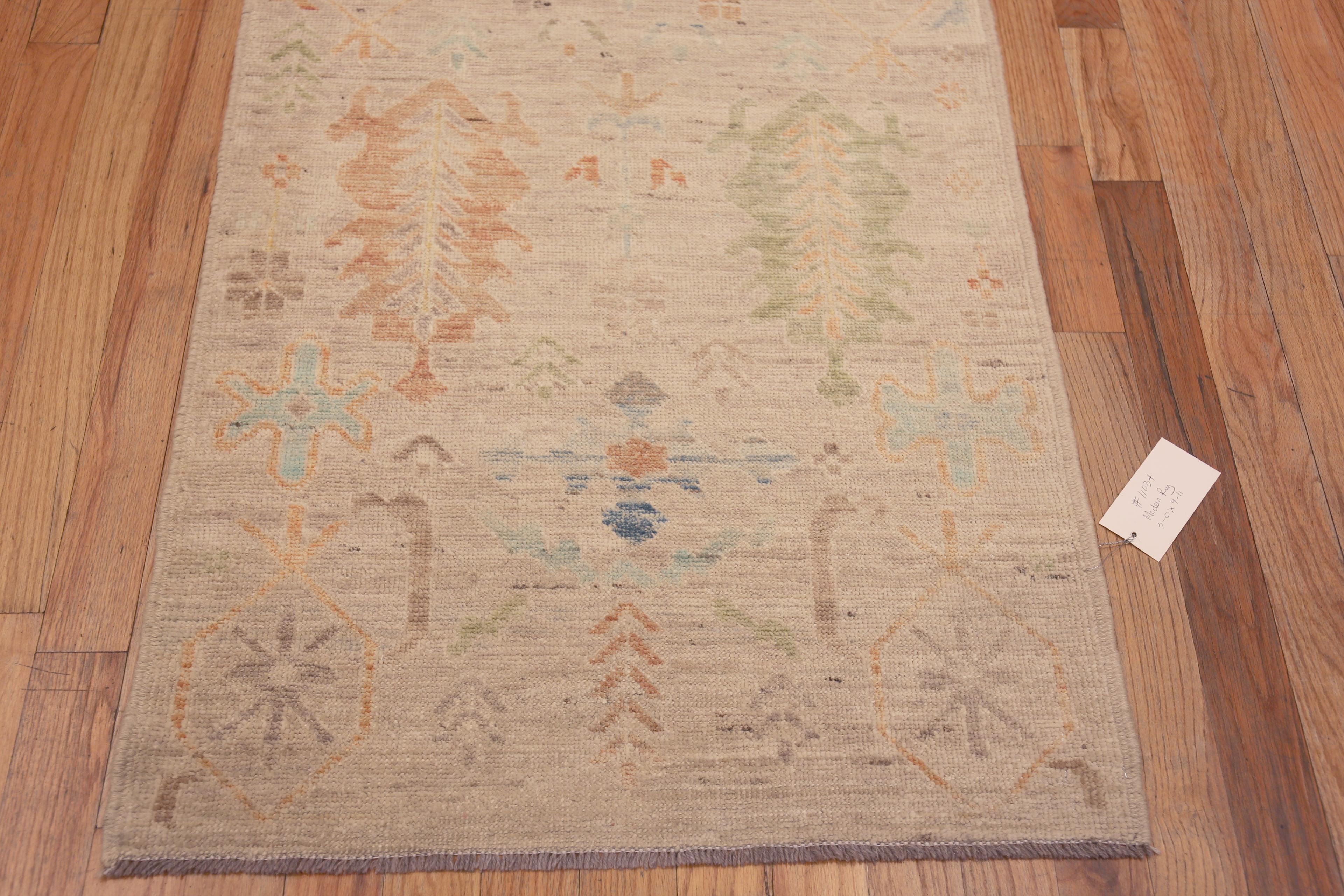  Nazmiyal Collection Rustic Tribal Geometric Modern Hallway Runner Rug 3' x 10' (Zentralasiatisch) im Angebot