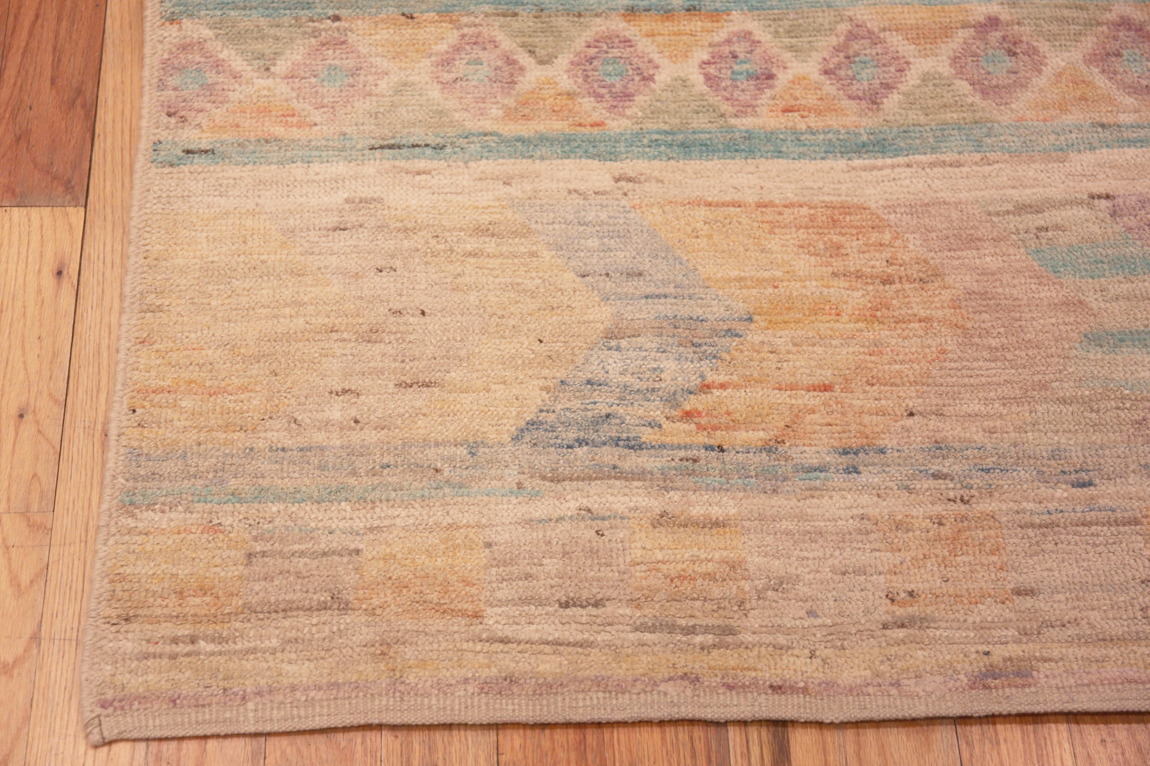 XXIe siècle et contemporain Collection Nazmiyal, tapis de course géométrique, tribal et rustique, 3' x 9'10