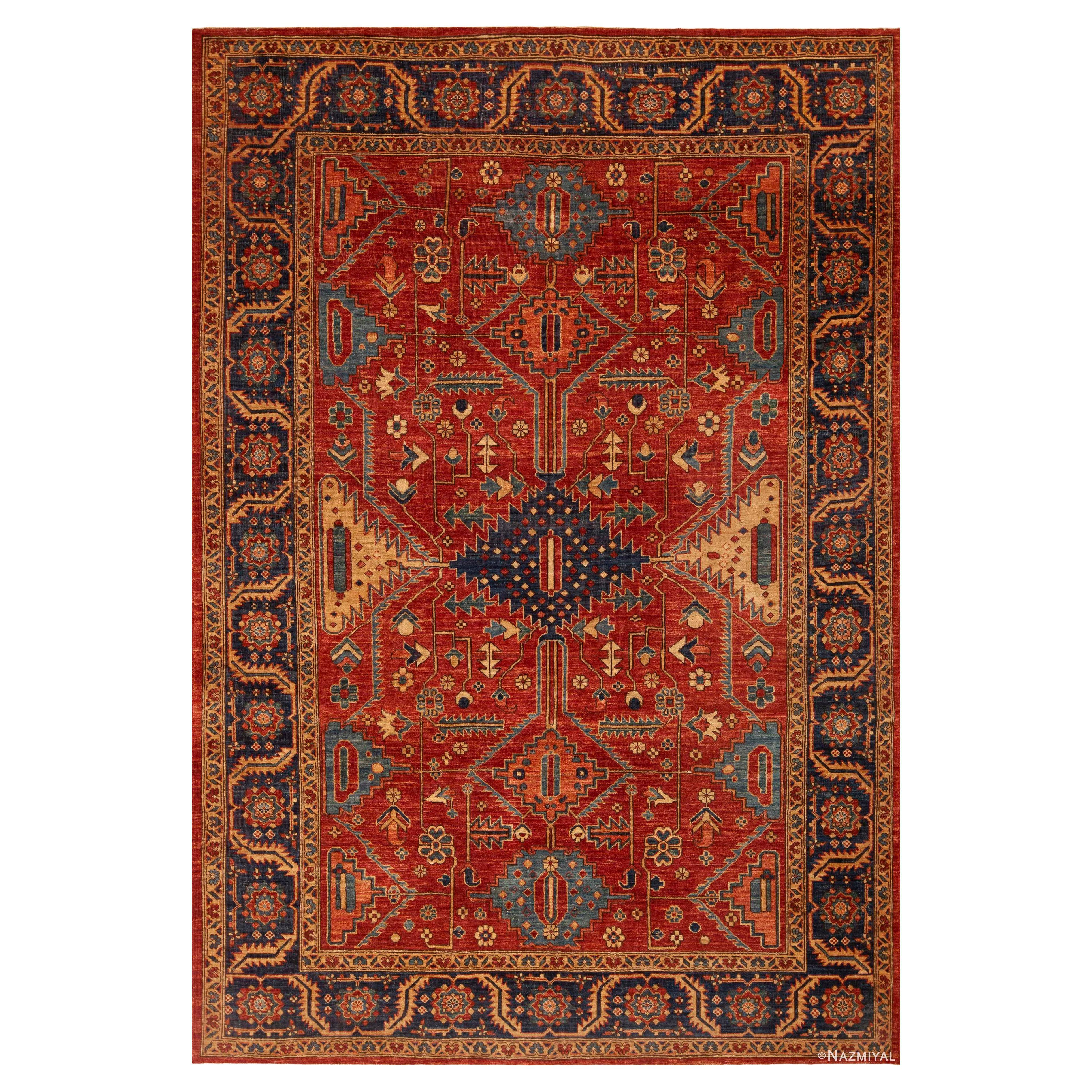 Moderner Teppich aus der Nazmiyal Kollektion Rustikaler Stammeskunst Heriz Serapi Design 6' x 9'7" im Angebot