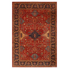 Nazmiyal Collection Rustic Tribal Heriz Serapi Design Modern Rug 6' x 9'7"