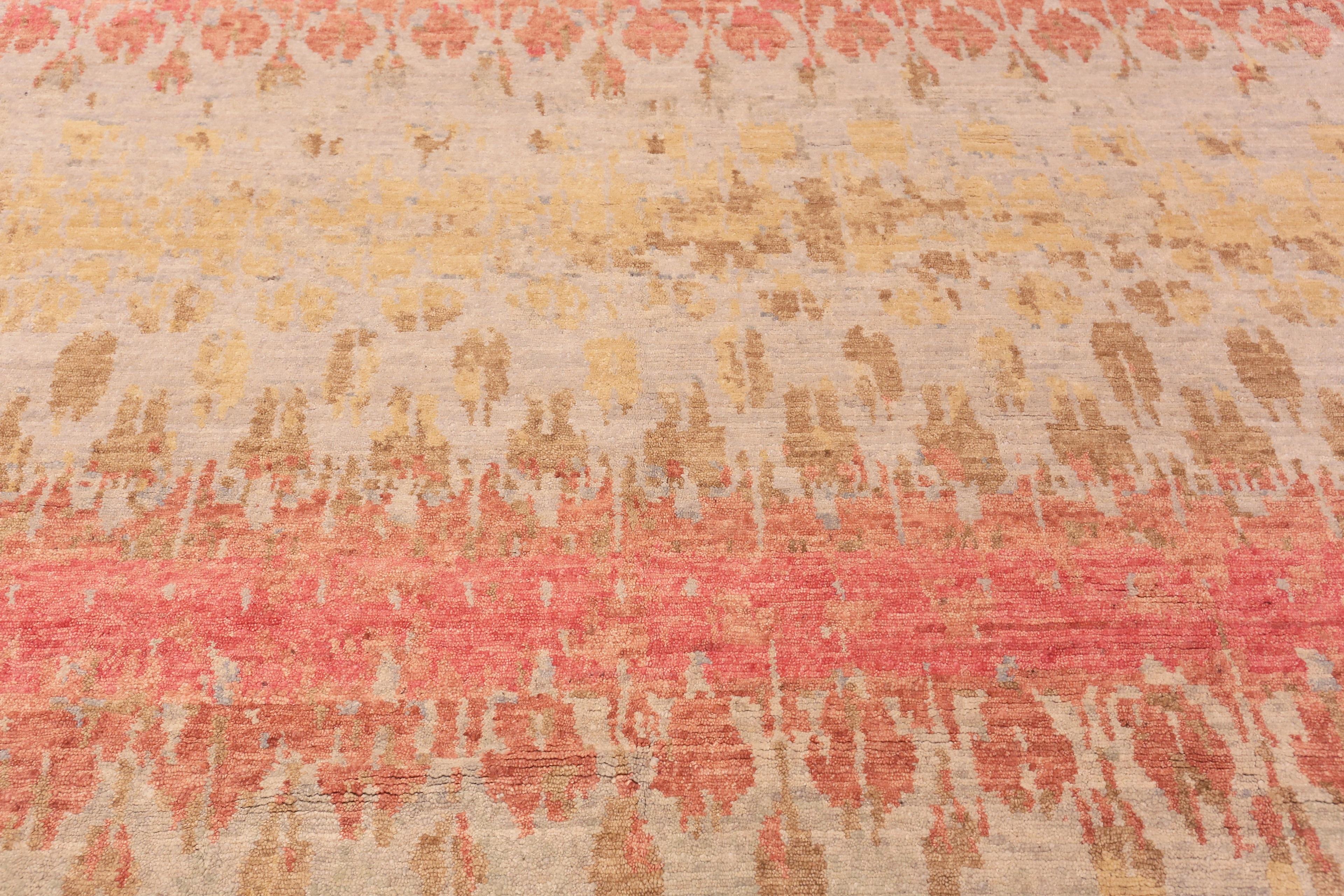 Nazmiyal Collection Salmon Color Modern Boutique Area Rug. 8 ft x 10 ft 1