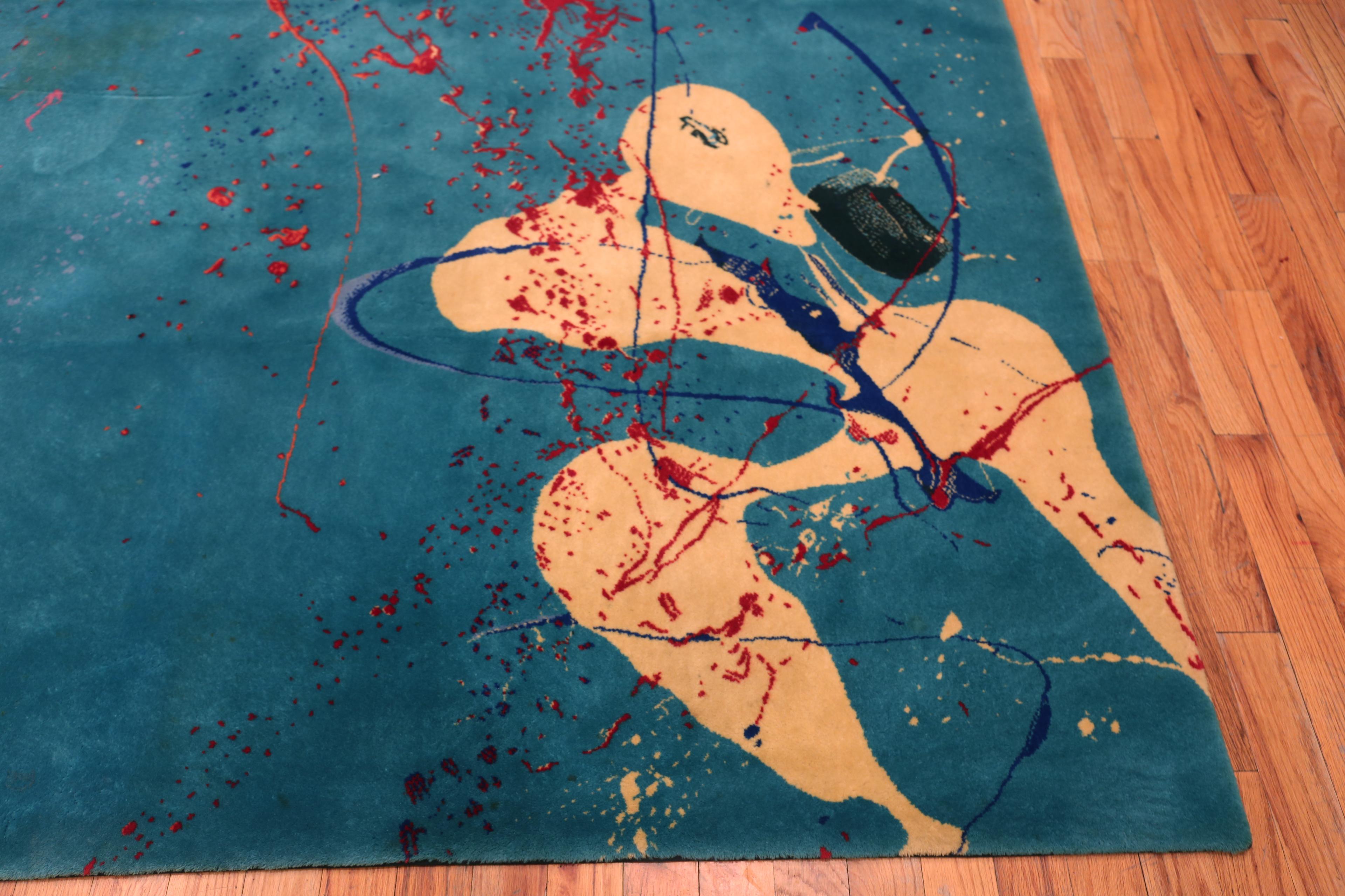 Atemberaubend künstlerisch und schön Sam Francis Art Design Vibrantly Colorful Vintage European Rug, Herkunftsland: Europa, CIRCA Datum 1990