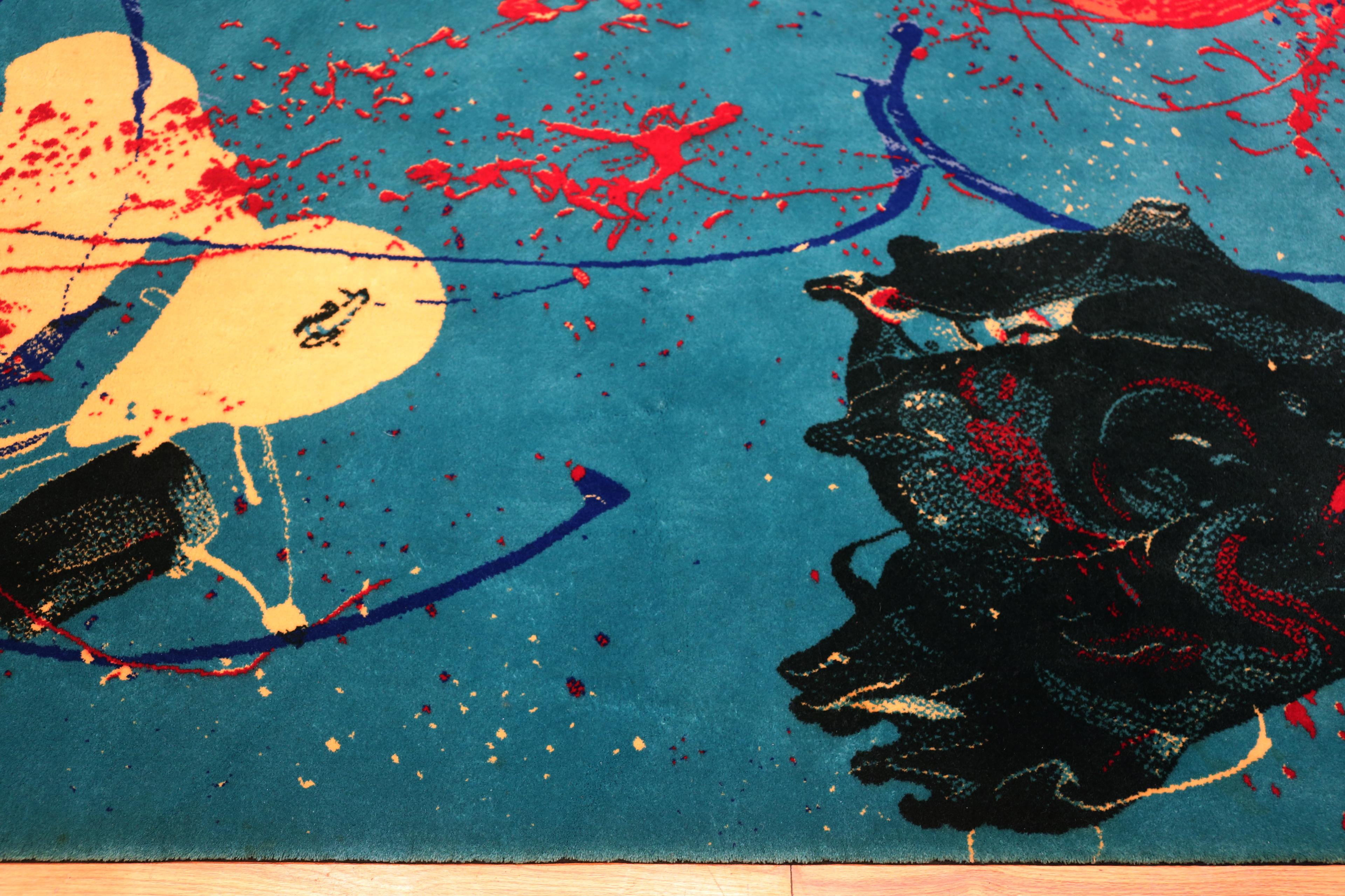 Nazmiyal Collection Sam Francis Vintage Teppich 6 ft 5 in x 10 ft im Zustand „Hervorragend“ im Angebot in New York, NY