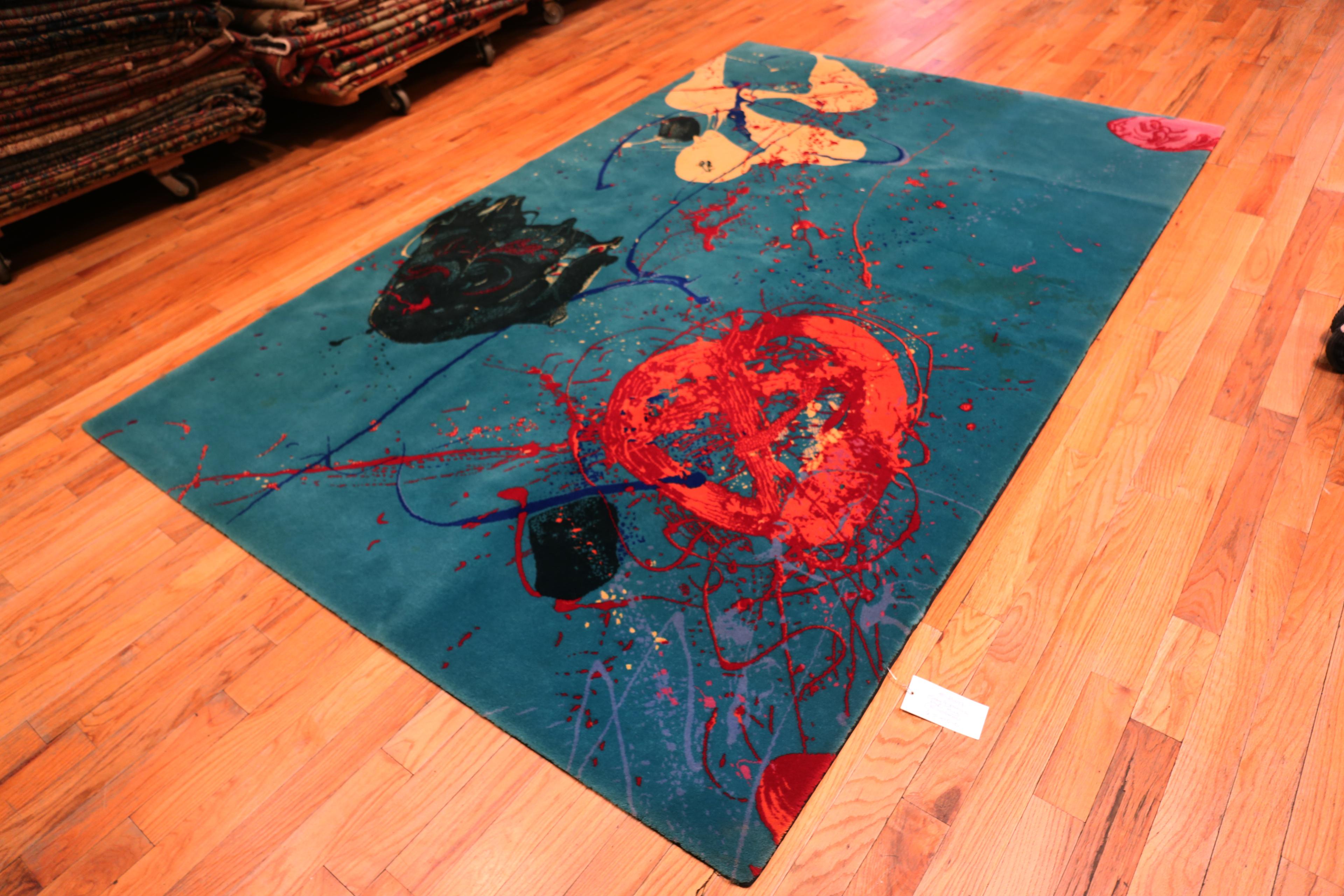 Nazmiyal Collection Sam Francis Vintage Teppich 6 ft 5 in x 10 ft (20. Jahrhundert) im Angebot