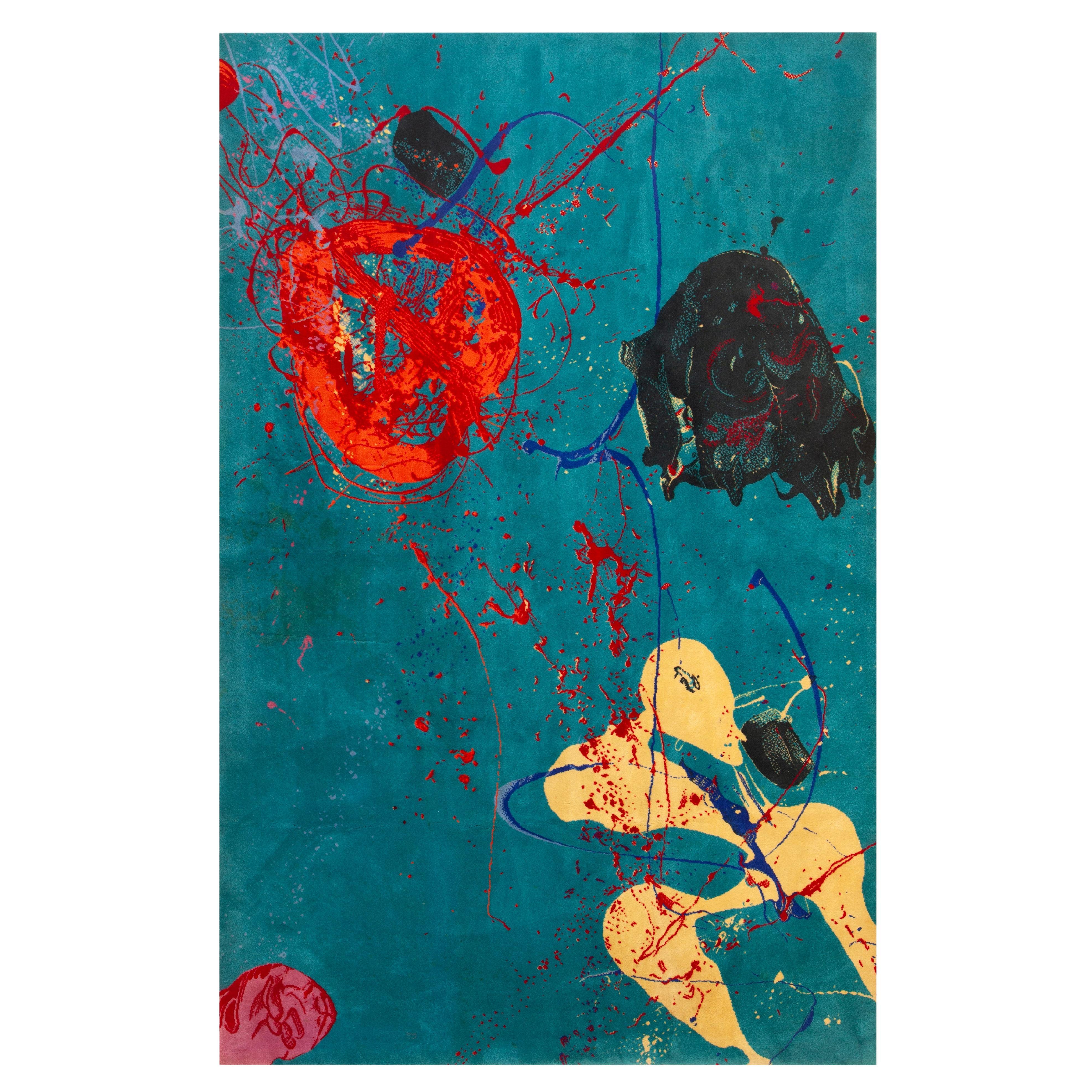 Nazmiyal Collection Sam Francis Vintage Teppich 6 ft 5 in x 10 ft im Angebot