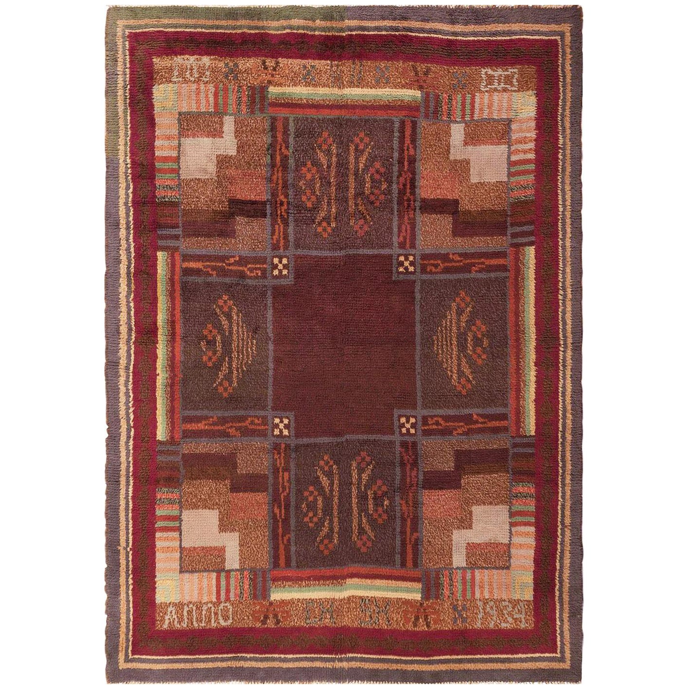 Nazmiyal Collection Scandinavian Vintage Rya Rug. 6 ft 2 in x 8 ft 9 in