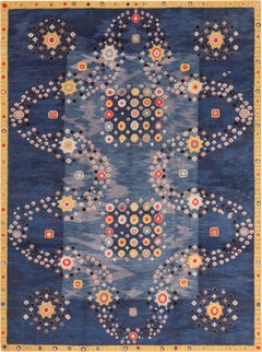 Nazmiyal Collection Silk And Wool Modern Swedish Inspired Rug 9' x 12'