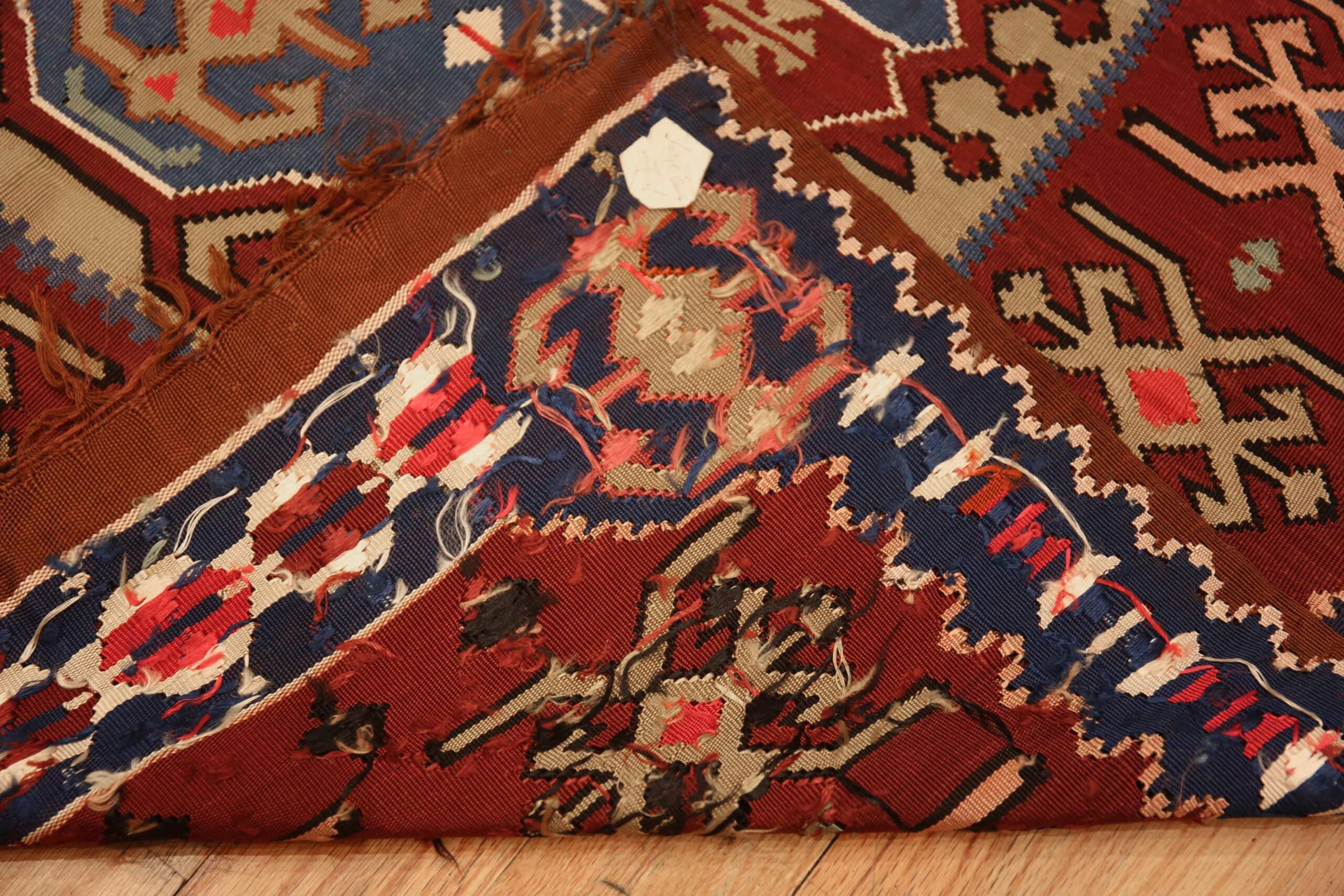 Noué à la main Collection Nazmiyal Collection Kilim turc en soie 3 ft 9 in x 4 ft 3 in en vente