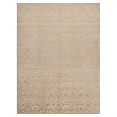 Nazmiyal Collection Tappeto moderno in seta e lana dal design botanico 9 ft x 12 ft