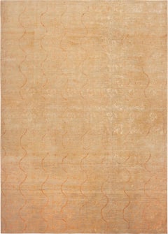 Nazmiyal Collection Silk & Wool Modern Golden Waves Rug 9'1" x 13'6"