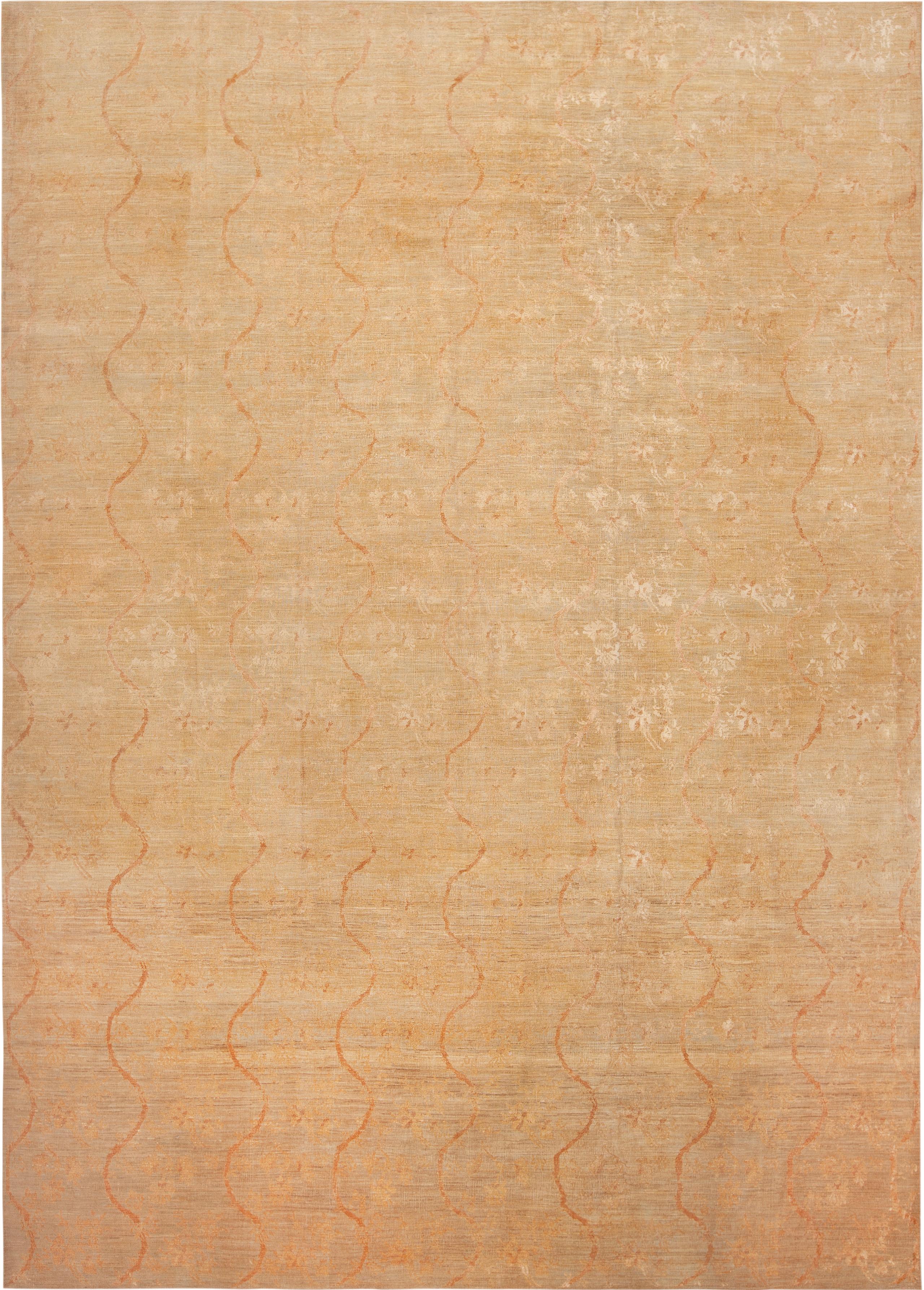 Moderner Golden Waves Teppich aus Seide und Wolle der Nazmiyal Kollektion Moderne 9'1