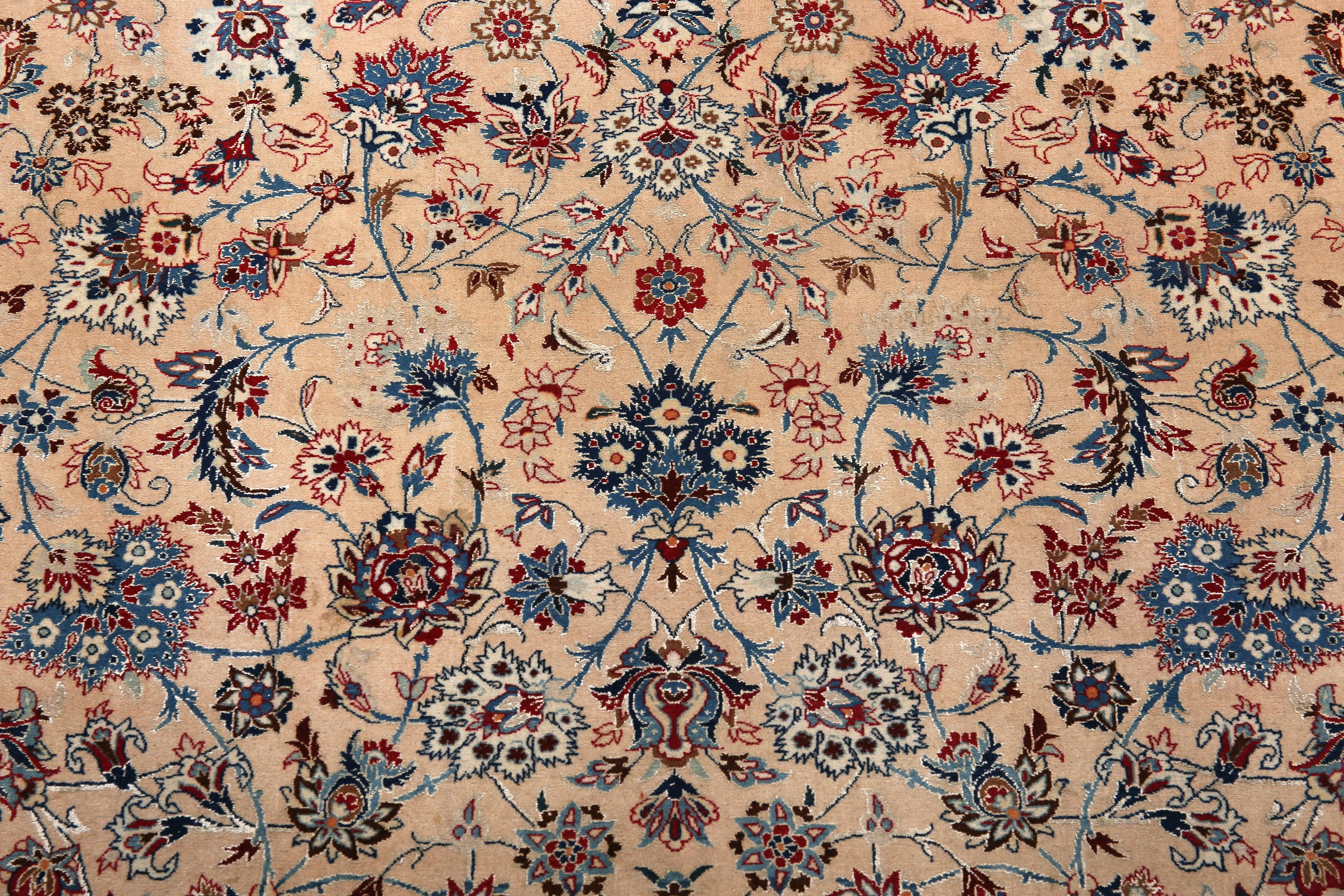 Silk & Wool Nain Persian Tudeshk Rug, Country of origin: Persia, Circa date: Vintage