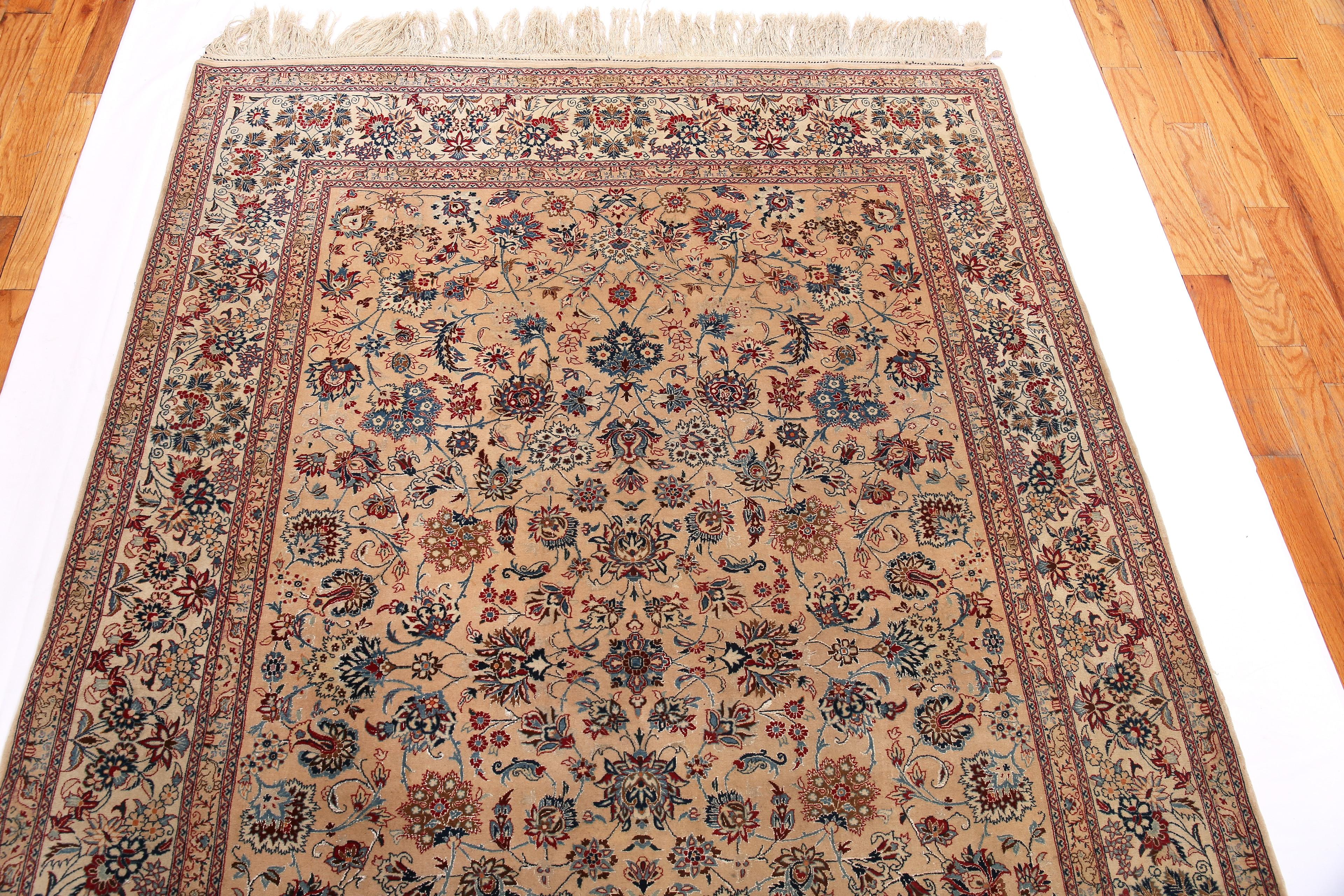 Tribal Nazmiyal Collection Silk & Wool Nain Tudeshk Rug 5 ft x 7 ft 6 in For Sale