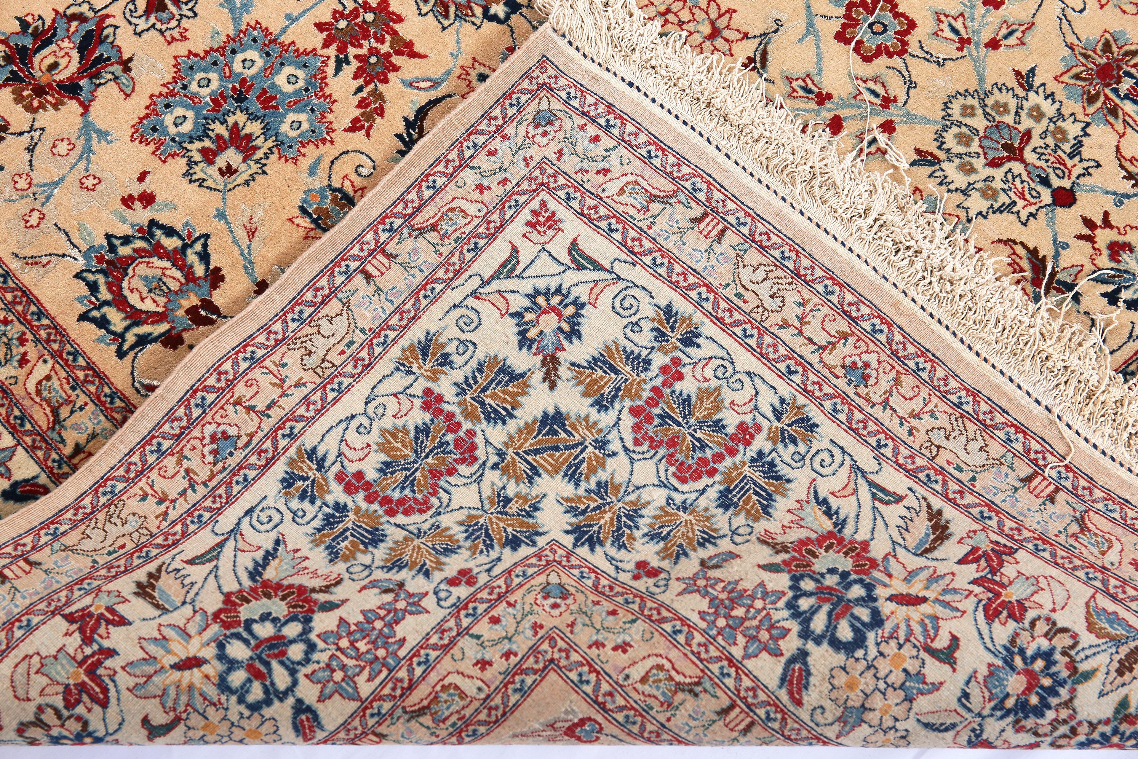 Persian Nazmiyal Collection Silk & Wool Nain Tudeshk Rug 5 ft x 7 ft 6 in For Sale