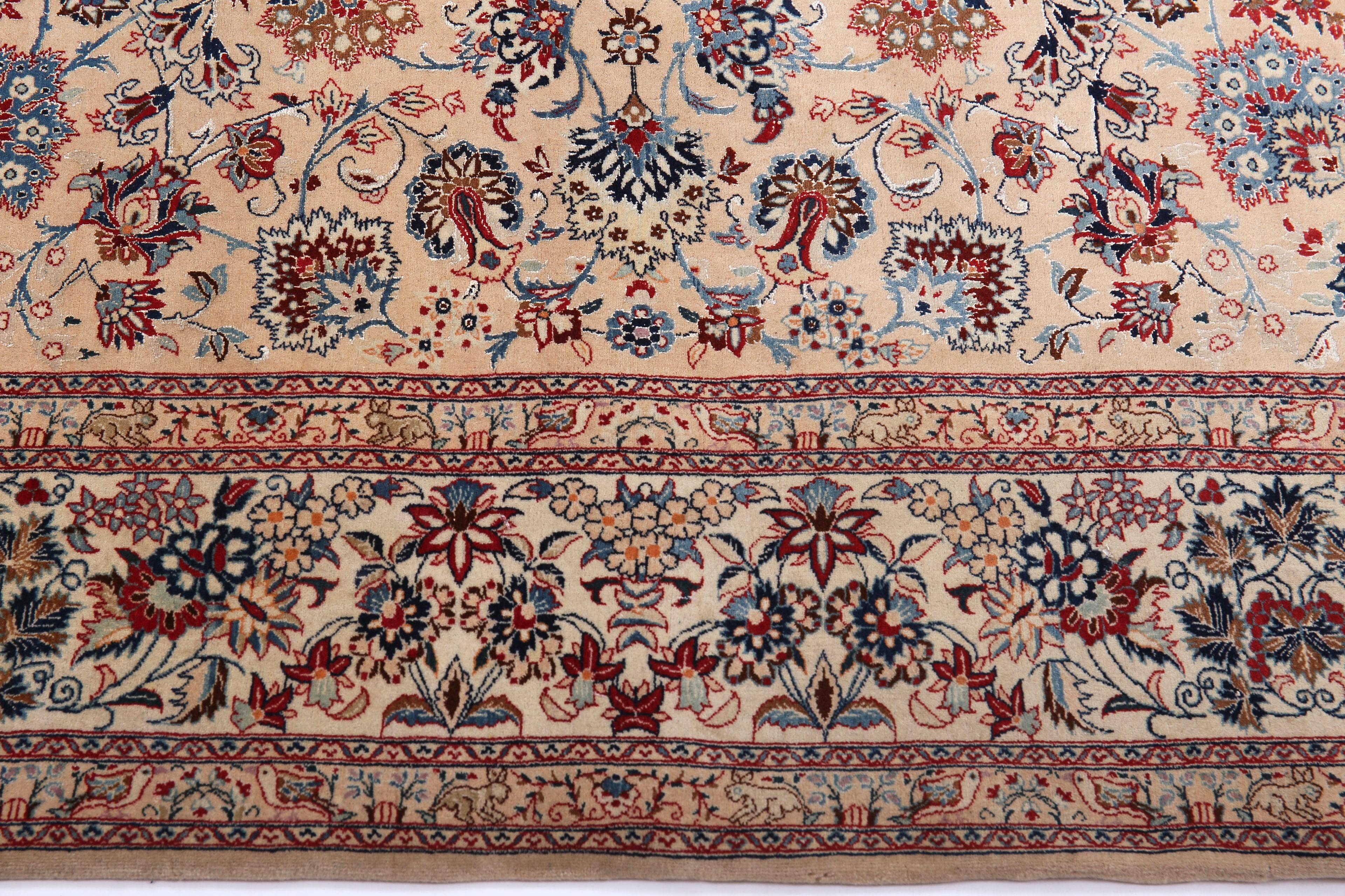 Nazmiyal Collection Silk & Wool Nain Tudeshk Rug 5 ft x 7 ft 6 in In Good Condition For Sale In New York, NY