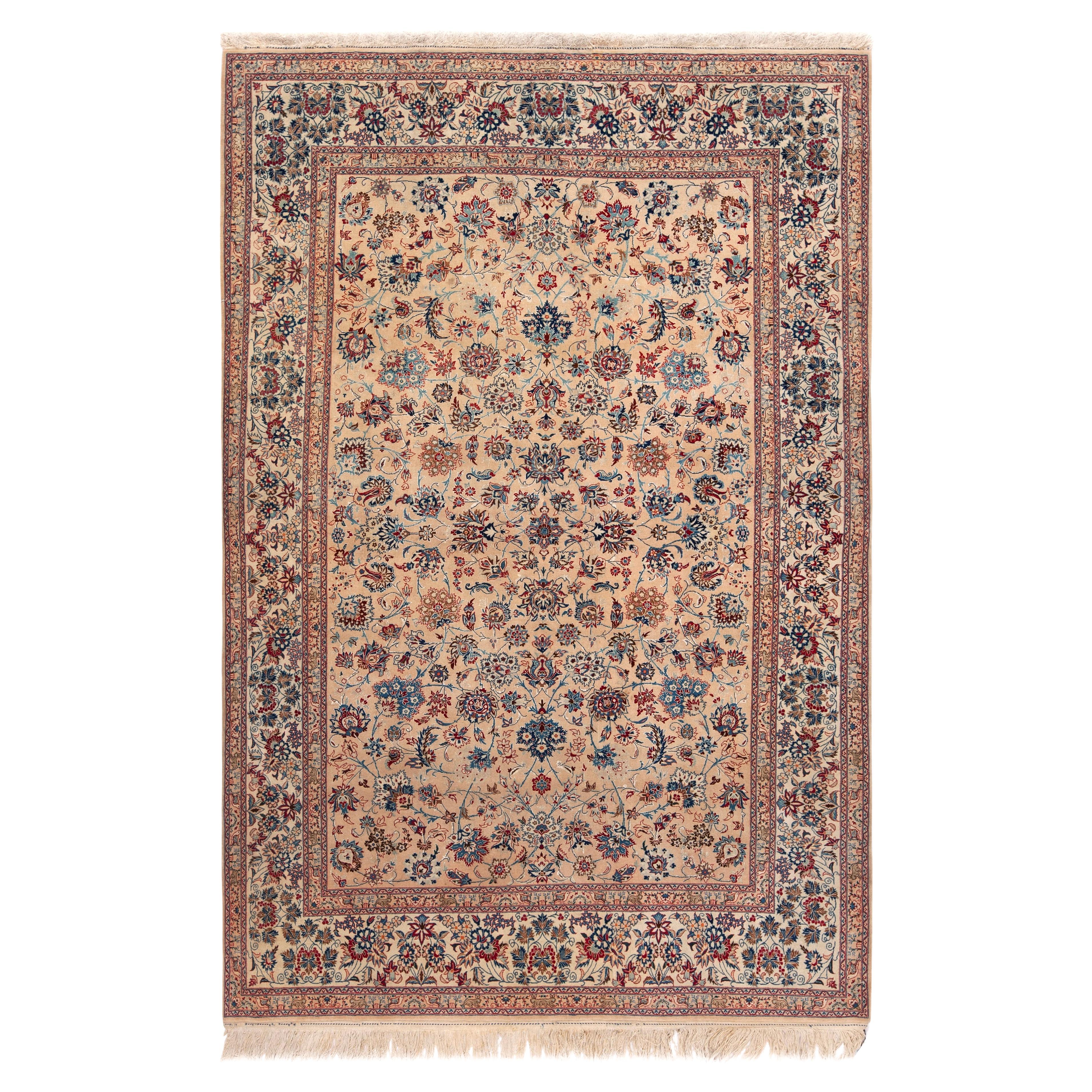Nazmiyal Collection Silk 
Wool Nain Tudeshk Rug 5 ft x 7 ft 6 in For Sale