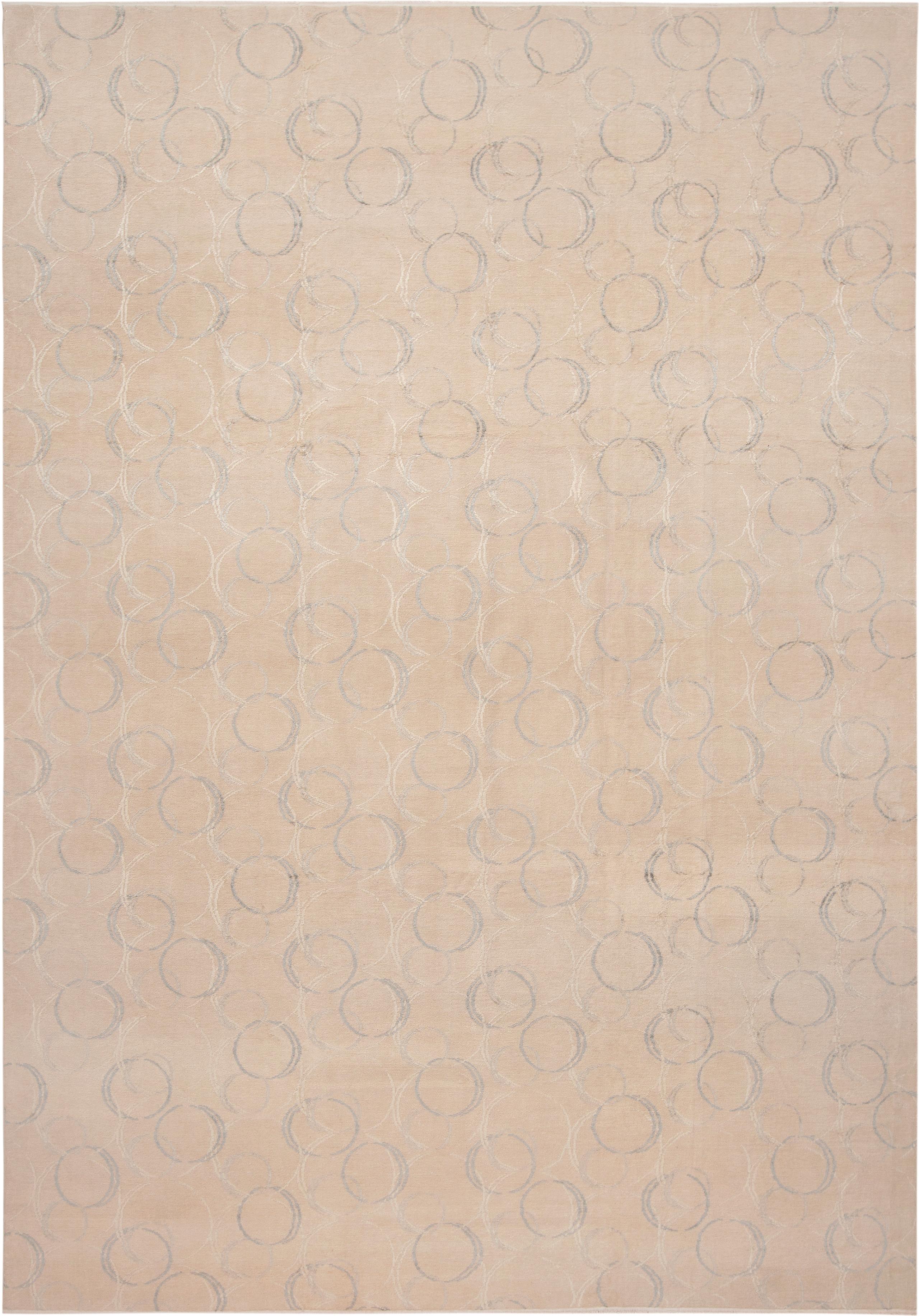 Chinese Nazmiyal Collection Silk & Wool Neutral Tones Modern Rug 9'4