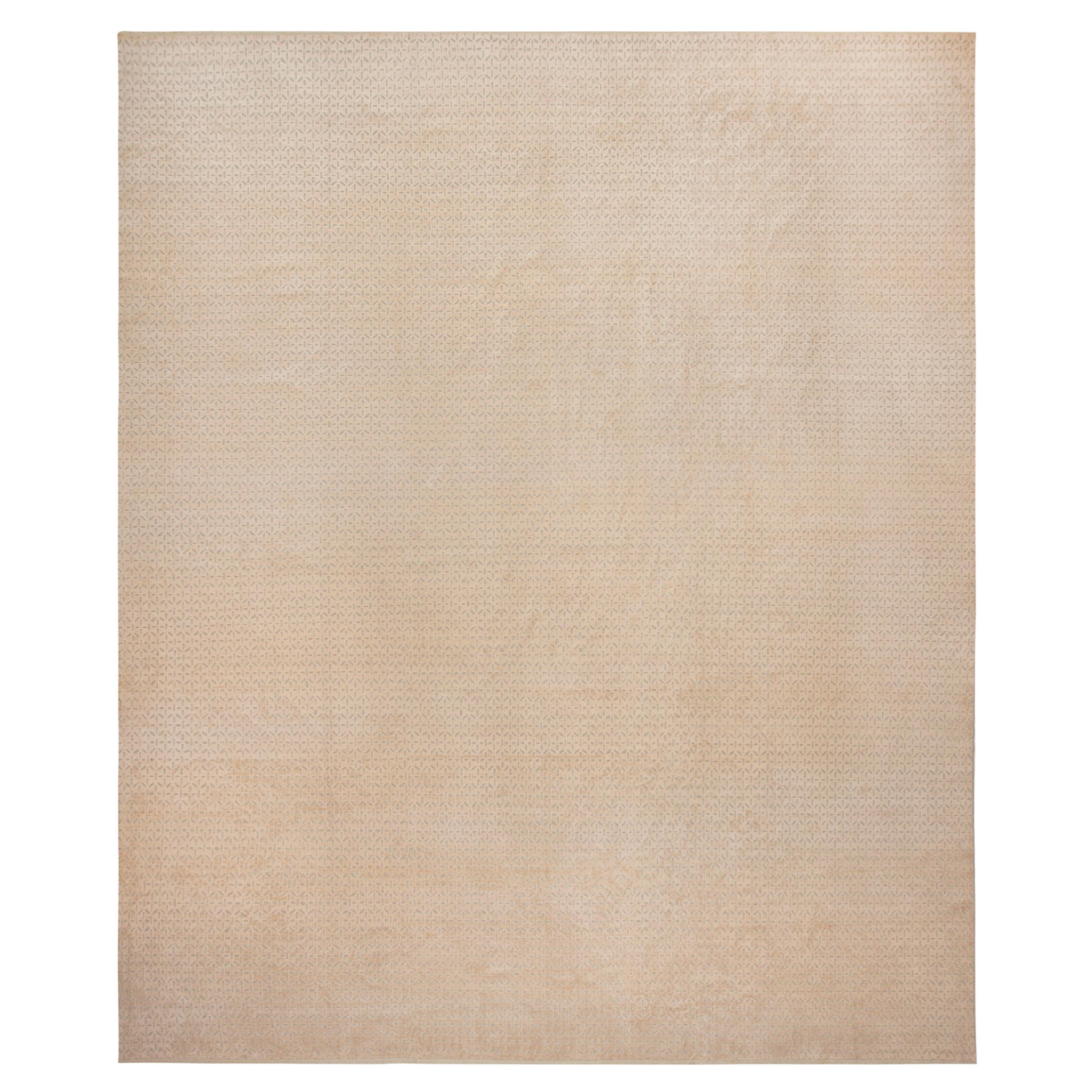 Nazmiyal Collection Silk & Wool Subtle Tones Modern Rug 12'5" x 14'7"