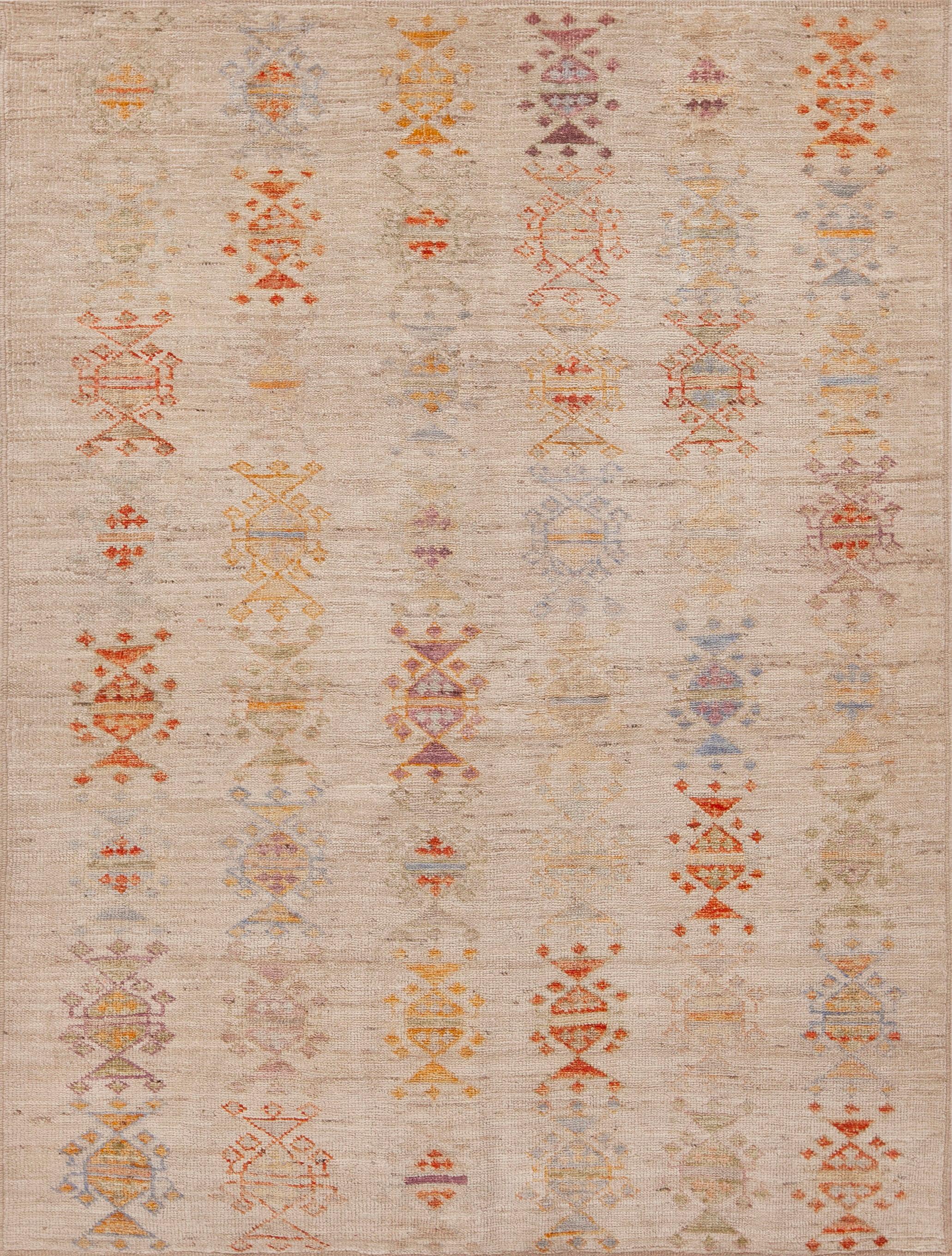 Nazmiyal Collection Small Tribal Modern Contemporary Rustic Rug 4'5