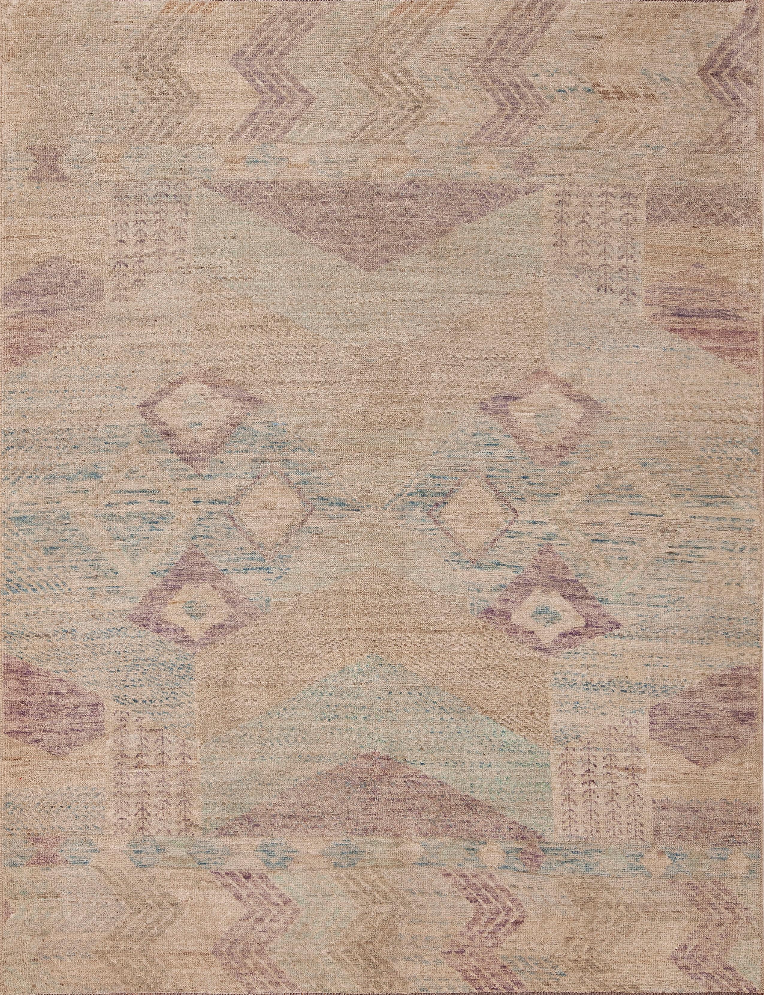 Tapis décoratif en laine, couleur douce, design nomade, moderne et contemporain, pays d'origine : Asie centrale, circa date : Modern Rugs