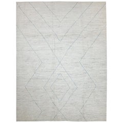 Nazmiyal Collection Soft Cream Modern Moroccan Style Rug 8 ft 9 in x 11 ft 10 in