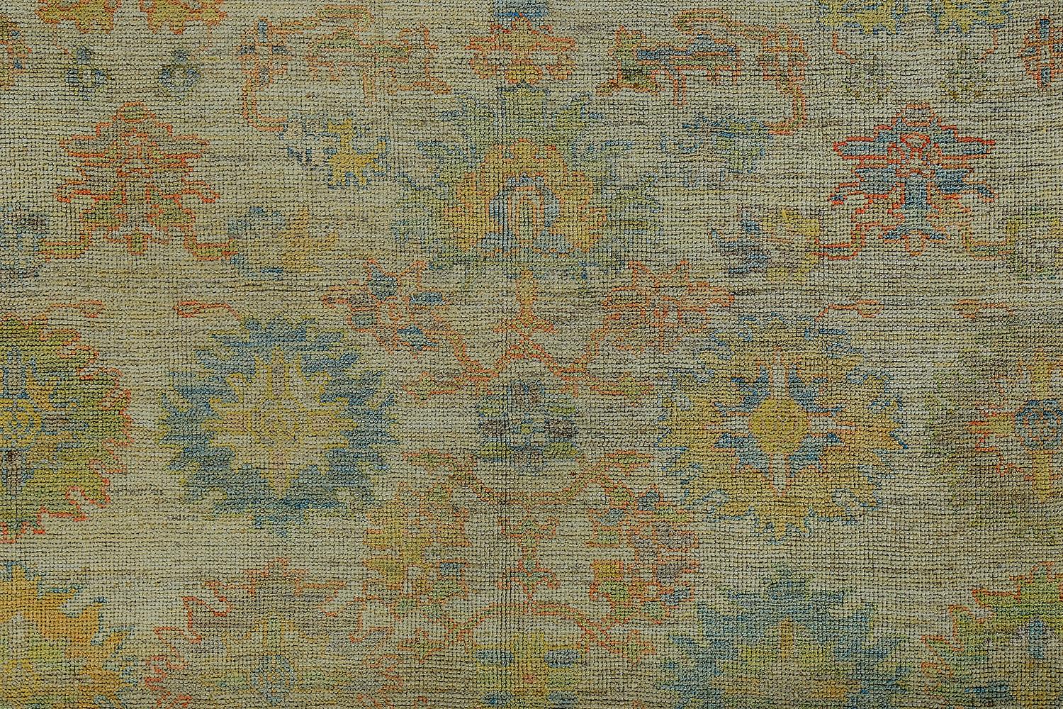 Wool Nazmiyal Collection Soft Green Modern Turkish Oushak Rug 10 ft x 13 ft 6 in