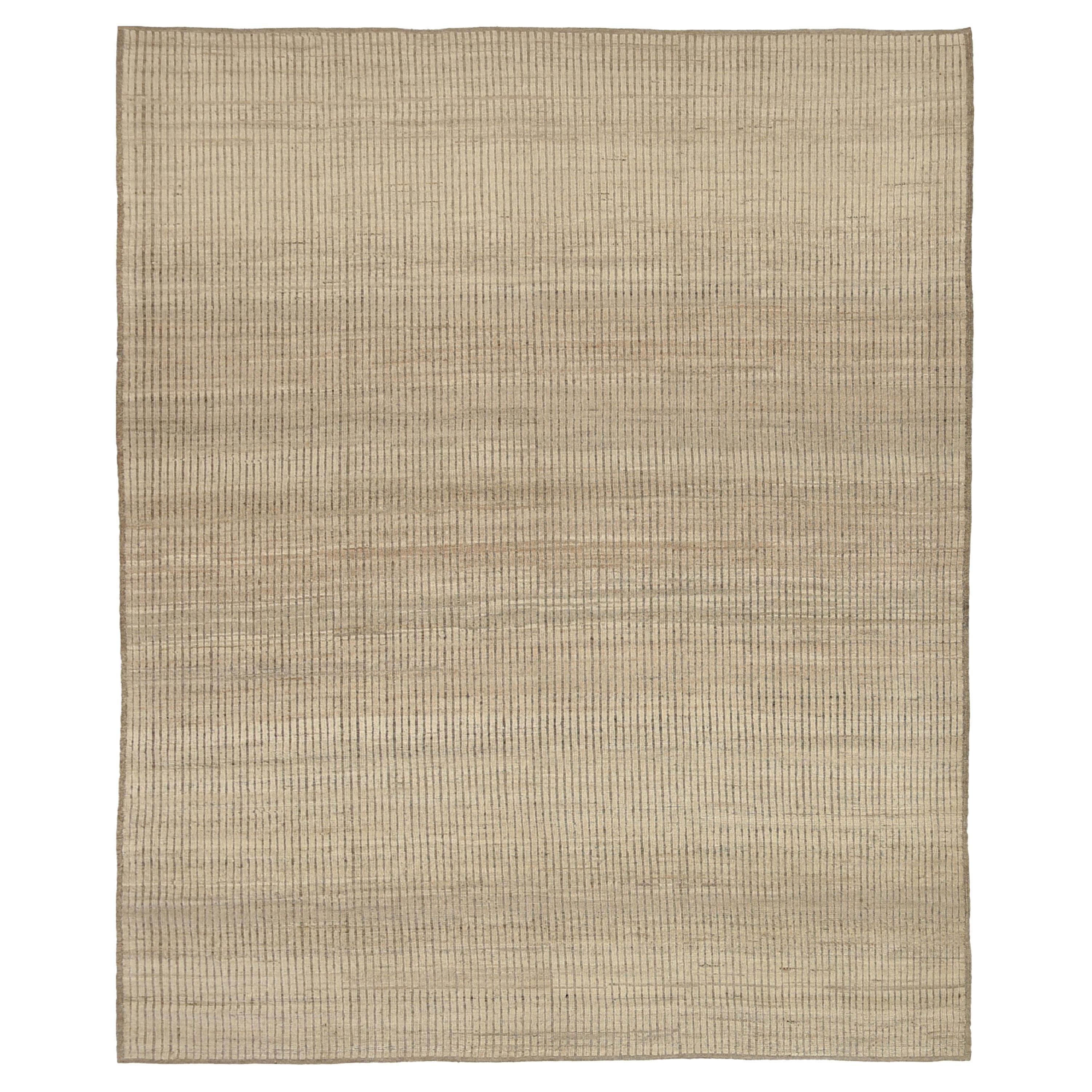 Nazmiyal Collection Soft Neutral Modern Distressed Rug  9 ft 9 in x 12 ft
