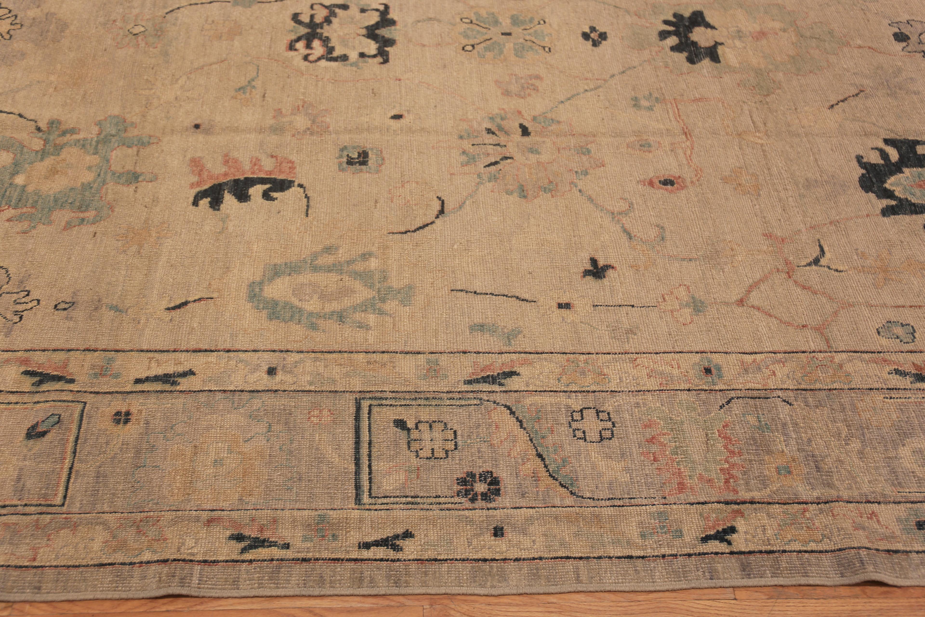 Nazmiyal Collection Suave alfombra de diseño turco moderno tribal oushak 9'1