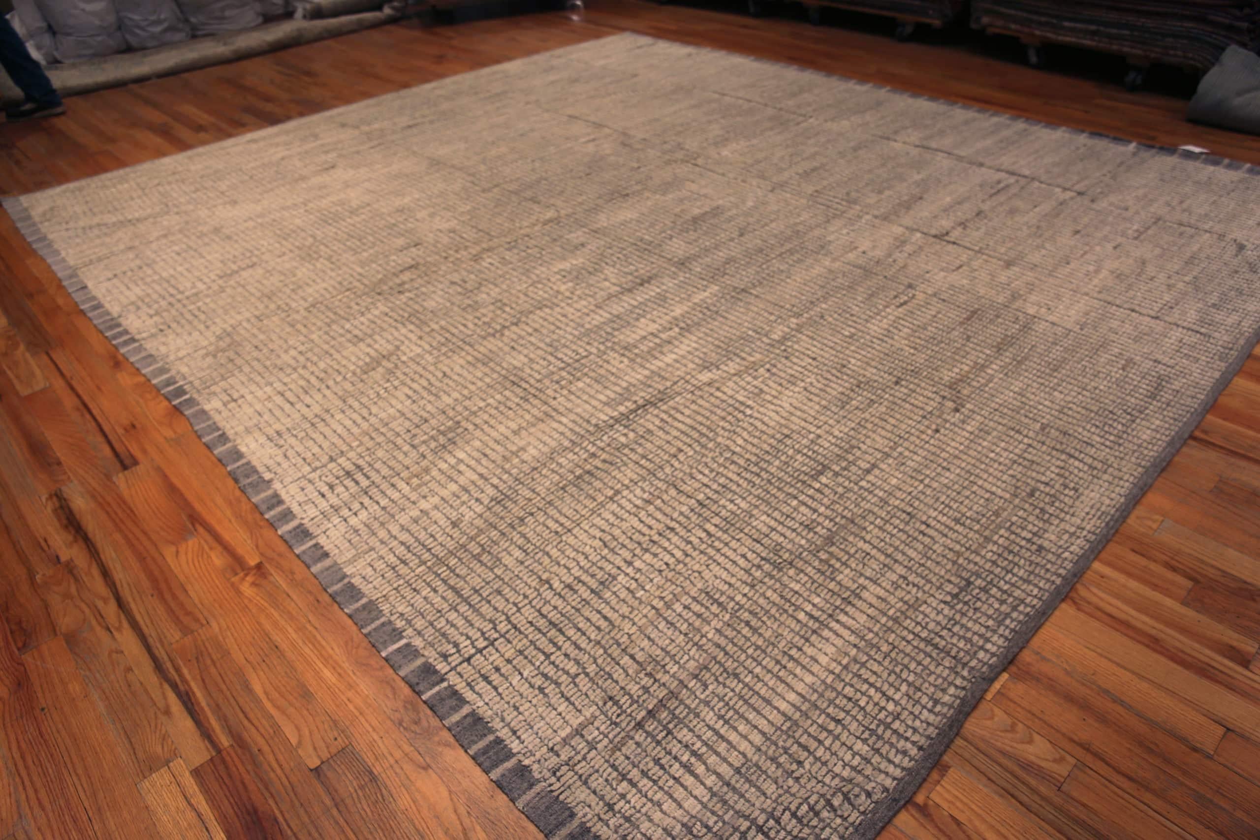 Hand-Knotted Nazmiyal Collection Square Size Neutral Color Modern Rug 13'1
