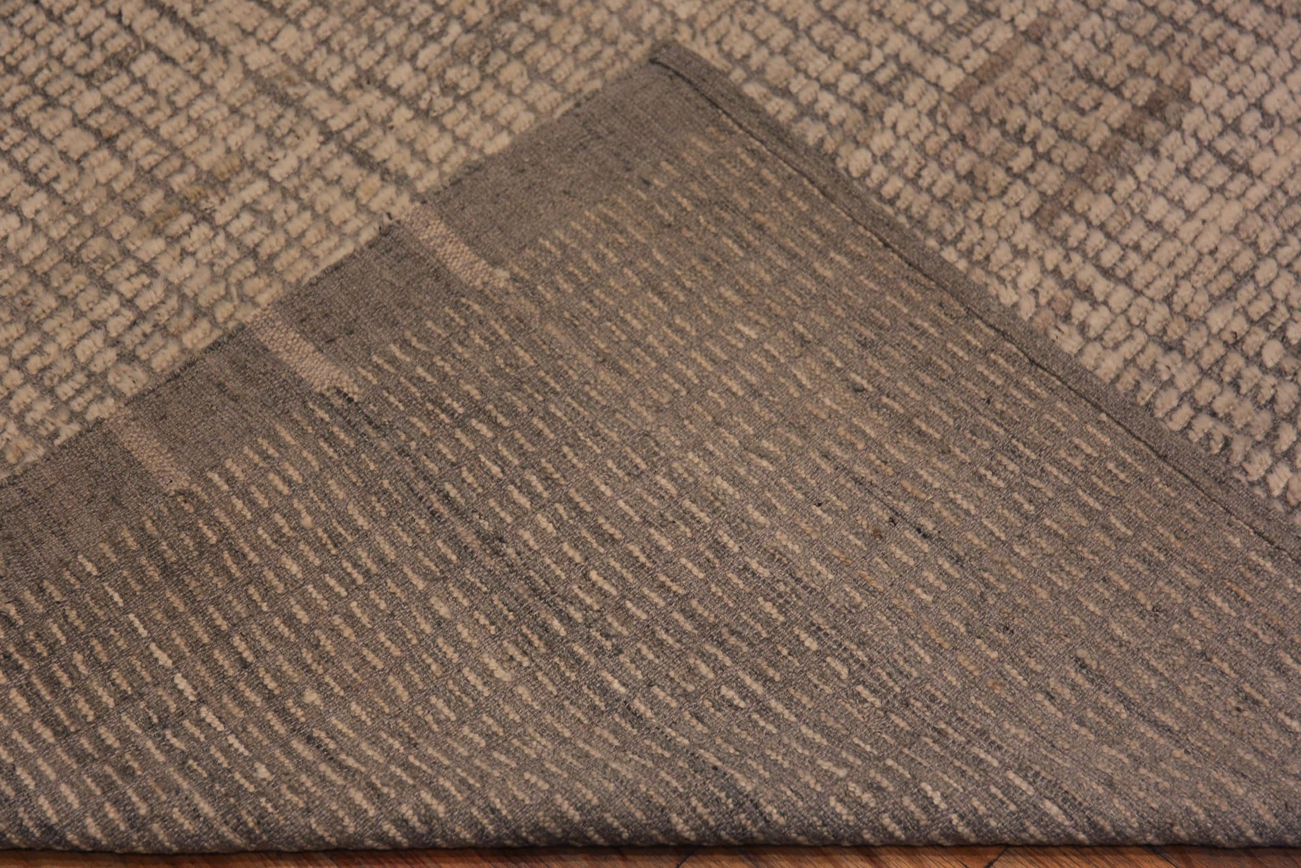 Noué à la main Collection Nazmiyal, taille carrée, couleur neutre, tapis moderne 13'1