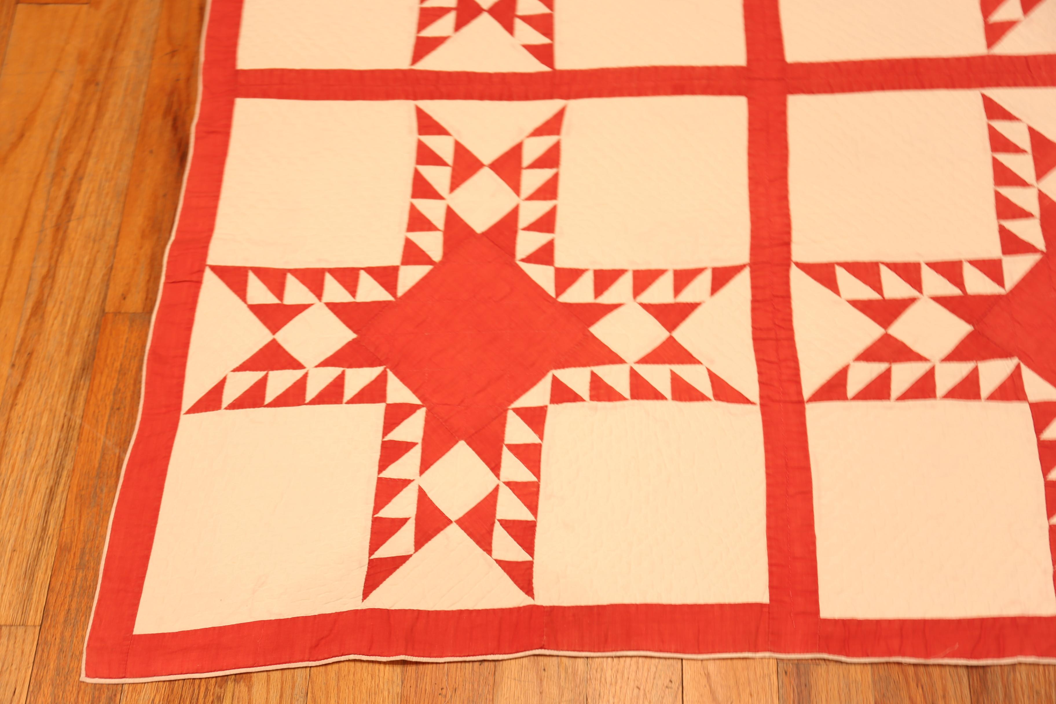 Hand-Knotted Nazmiyal Collection Star Geometric Antique American Quilt 6' 2