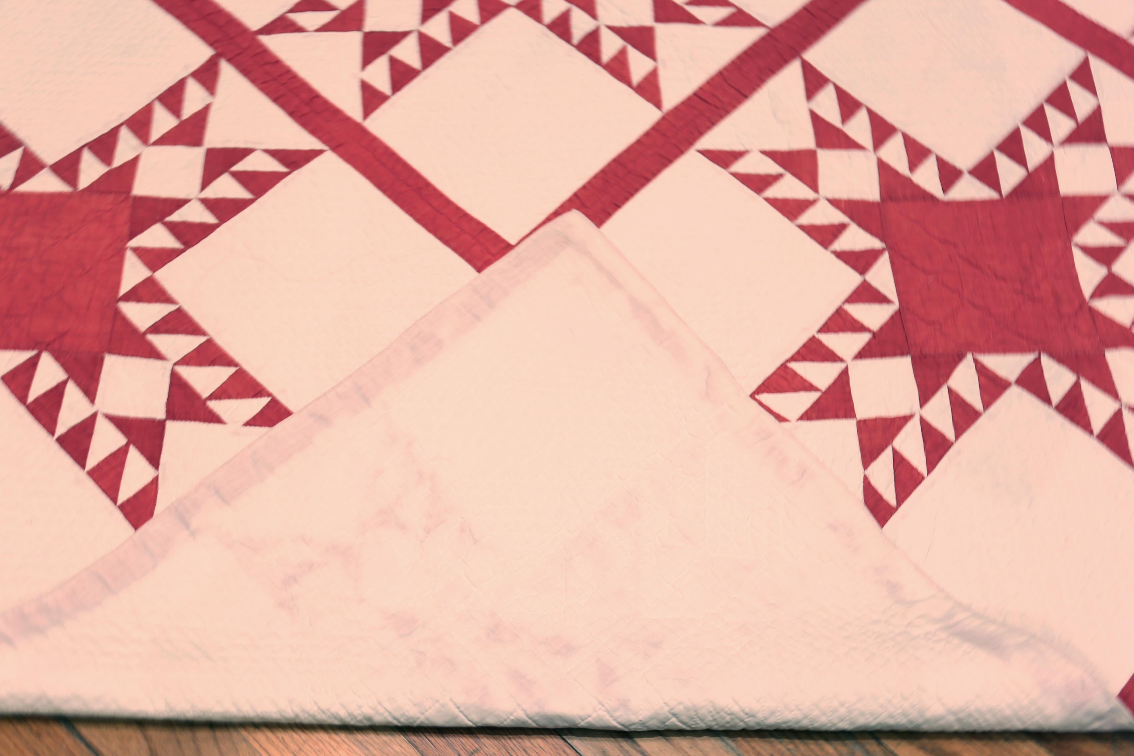 Americano Nazmiyal Collection Star Geometric Antique American Quilt 6' 2