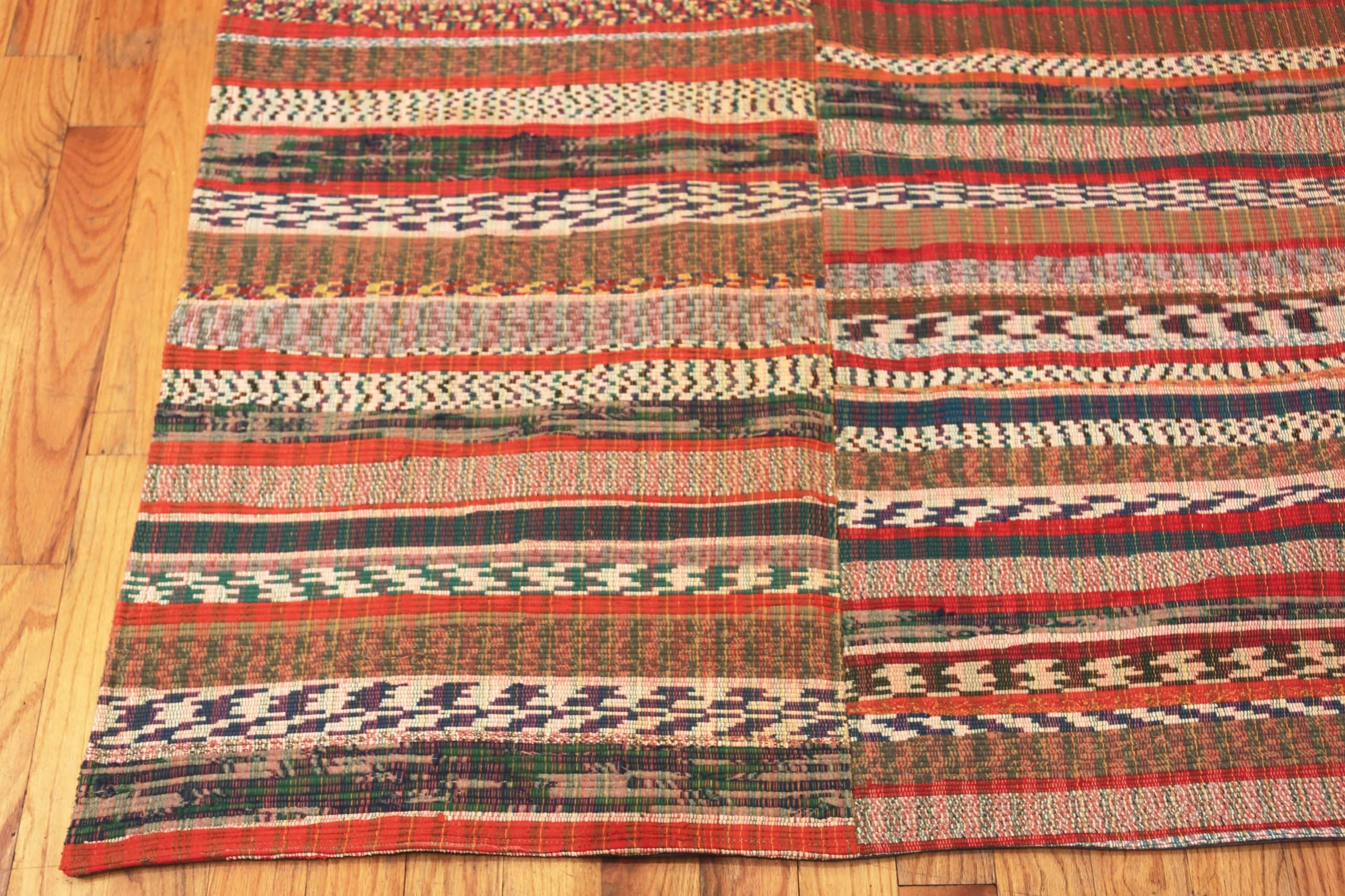 Turkish Nazmiyal Collection Stripe Design Modern Rag Rug. 8 ft 6 in x 11 ft 10 in For Sale
